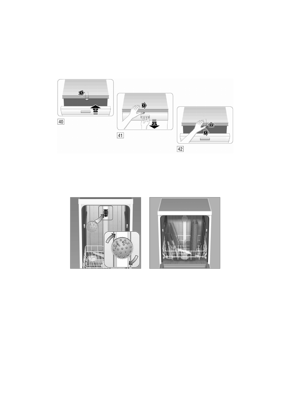 Child-proof lock, Baking sheet spray head | Siemens 9000407137(8811) User Manual | Page 28 / 29