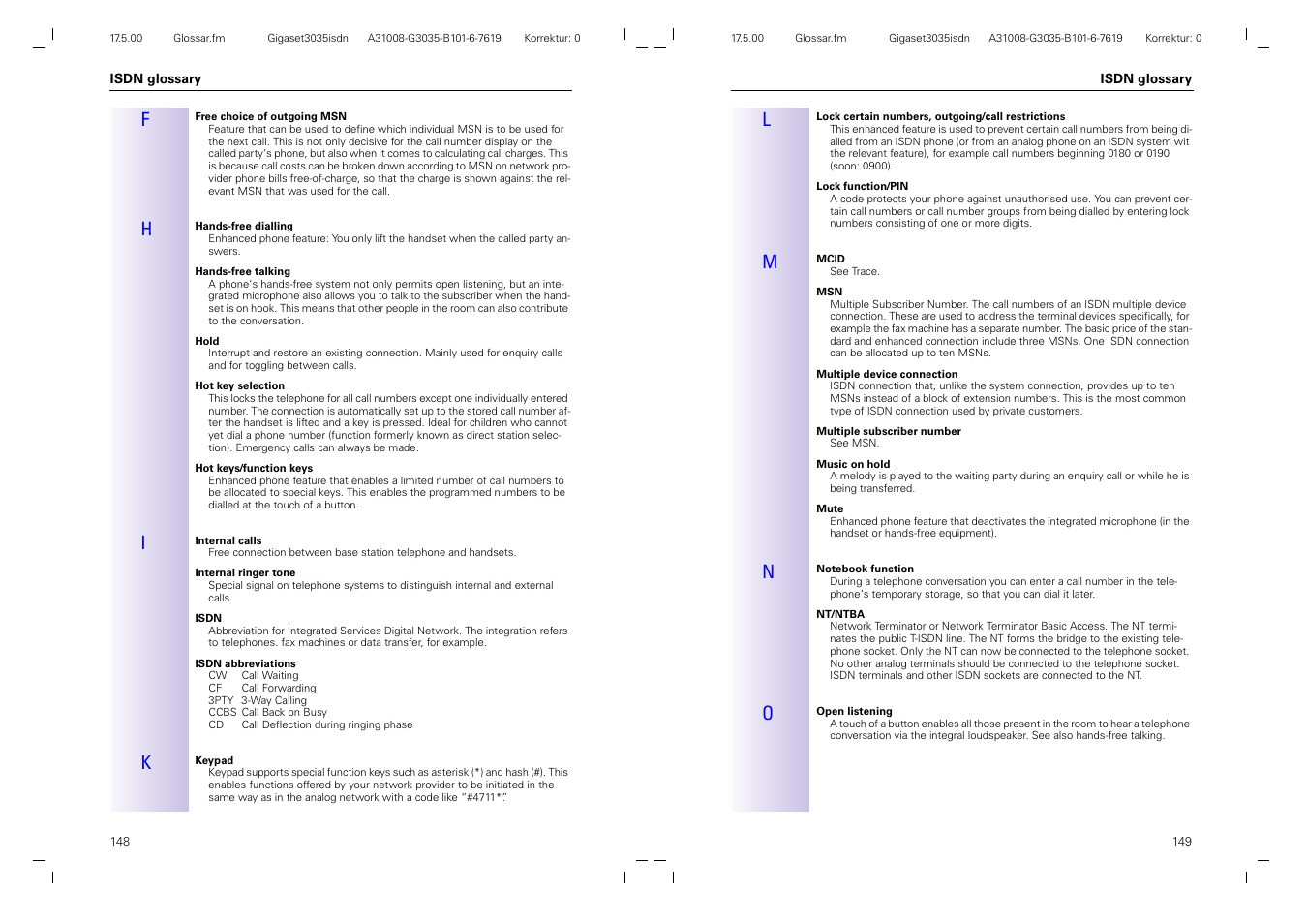 Siemens 3035isdn User Manual | Page 85 / 94