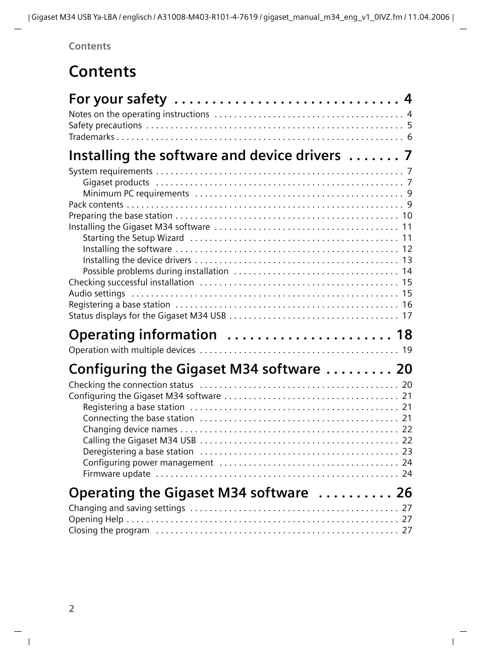 Siemens M34 User Manual | Page 2 / 41