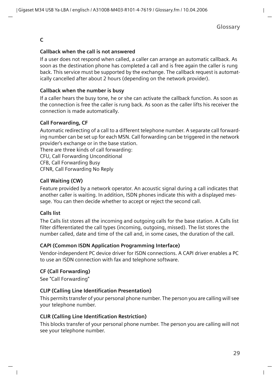 Siemens M34 User Manual | Page 29 / 41