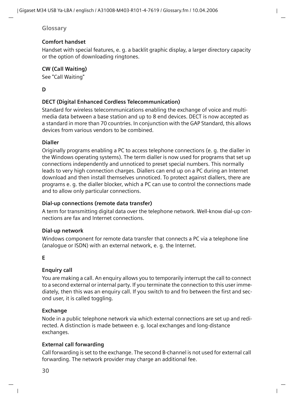 Siemens M34 User Manual | Page 30 / 41