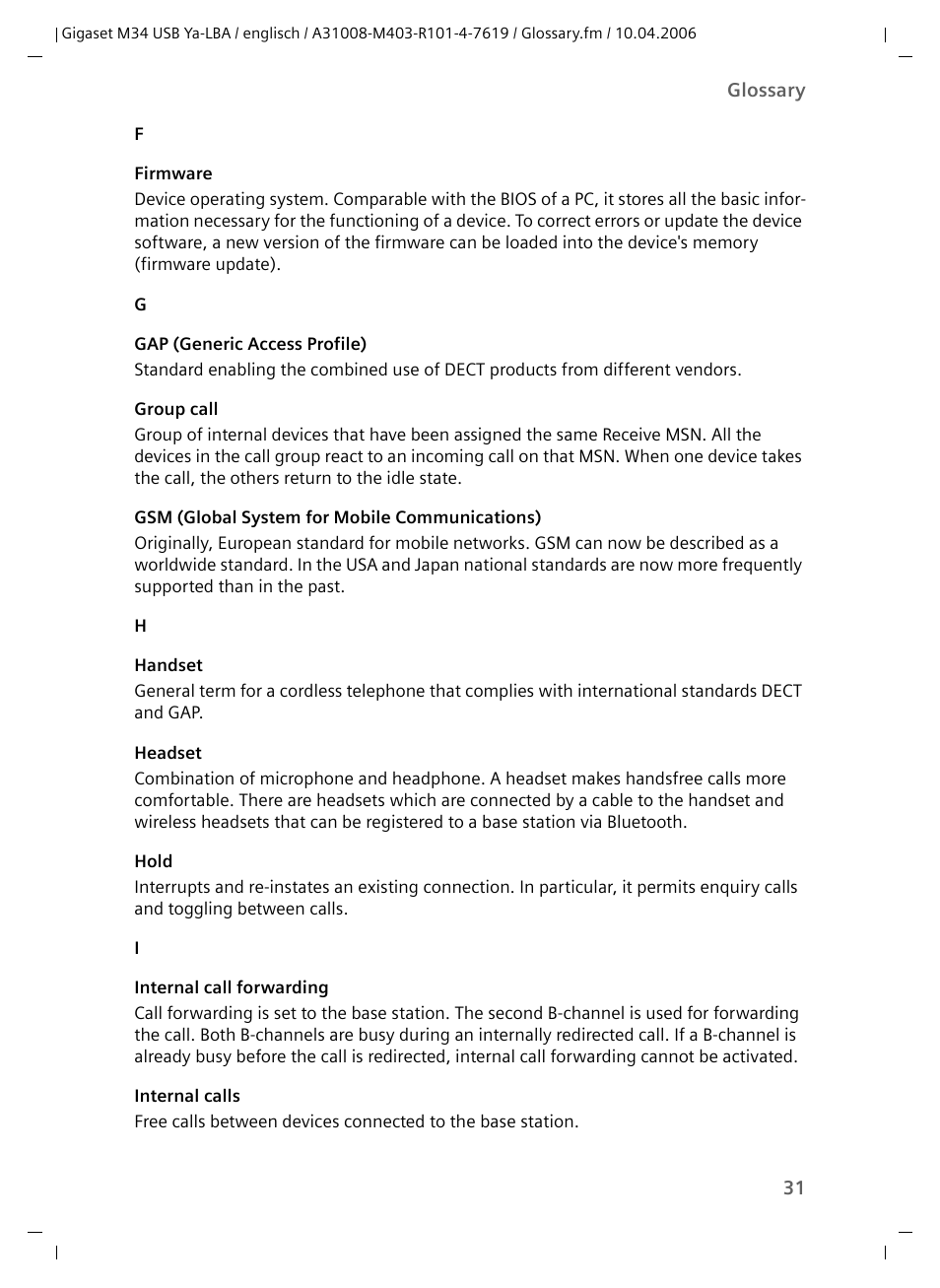 Siemens M34 User Manual | Page 31 / 41