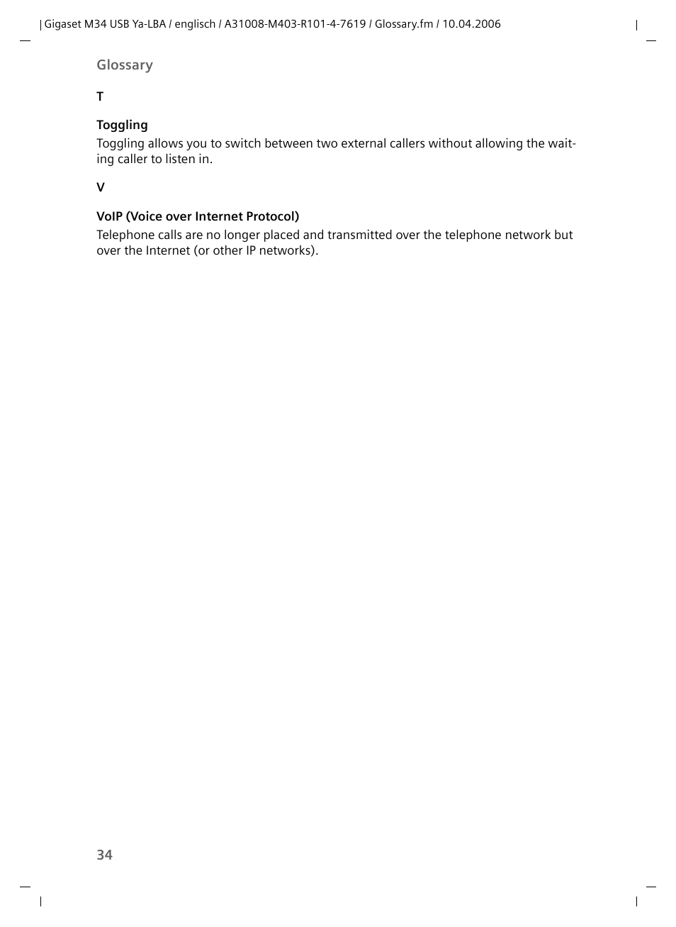 Siemens M34 User Manual | Page 34 / 41