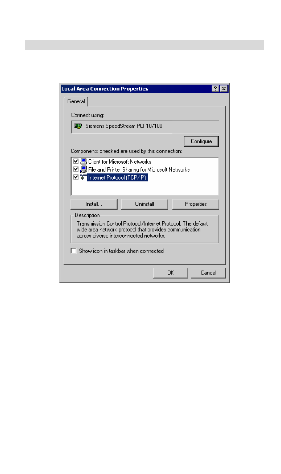 Checking tcp/ip settings - windows 2000 | Siemens SpeedStream SS2524 User Manual | Page 37 / 90