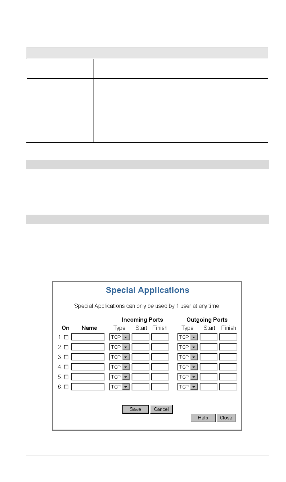 Special applications, Special applications screen | Siemens SpeedStream SS2524 User Manual | Page 56 / 90