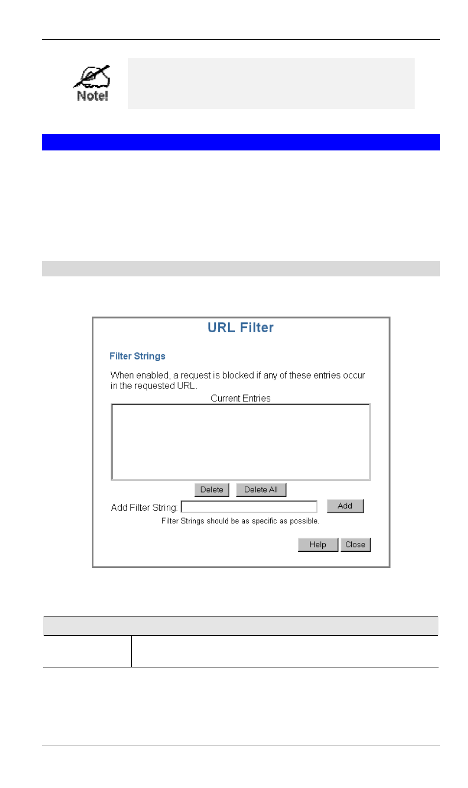 Url filter, Url filter screen | Siemens SpeedStream SS2524 User Manual | Page 58 / 90