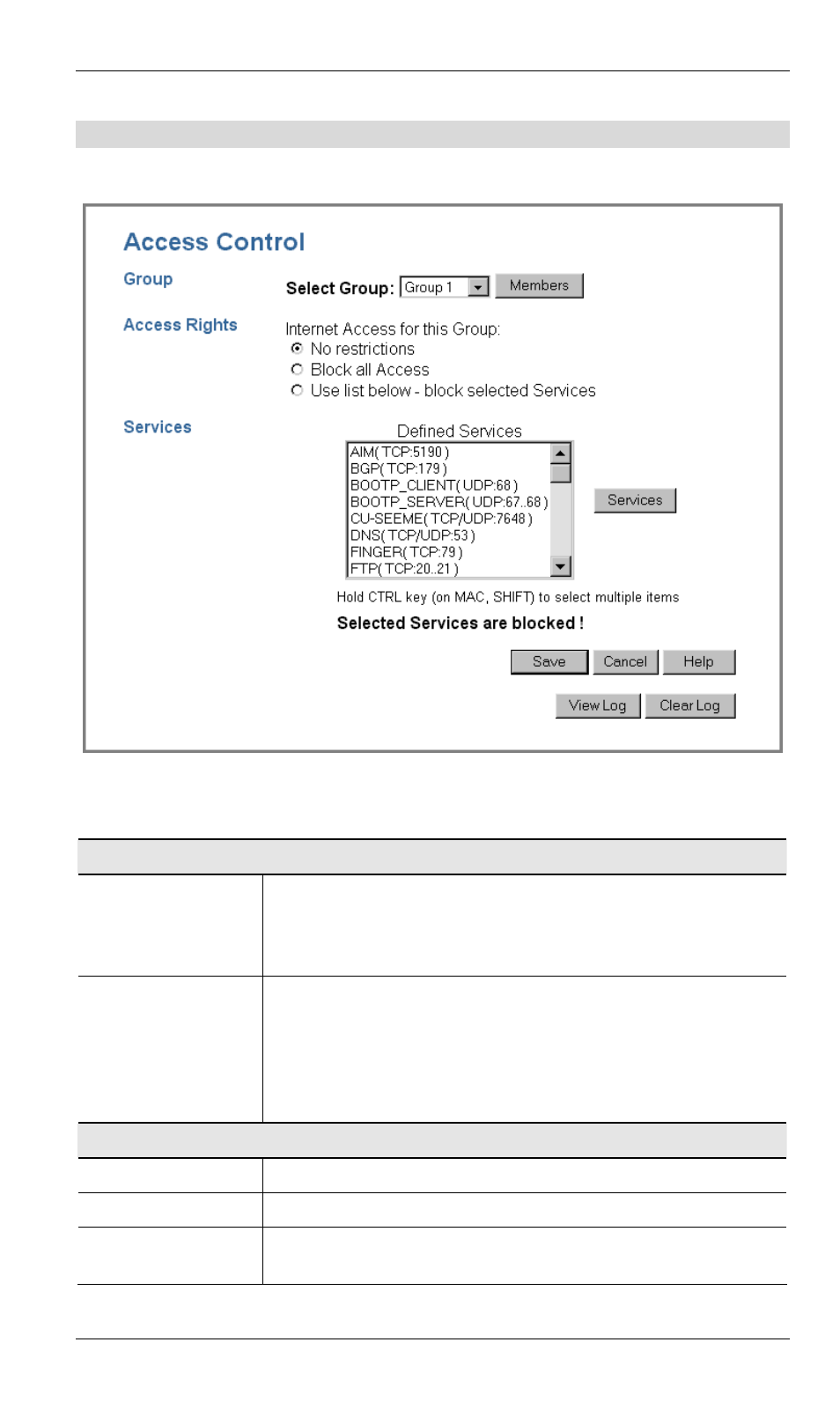 Access control screen | Siemens SpeedStream SS2524 User Manual | Page 68 / 90