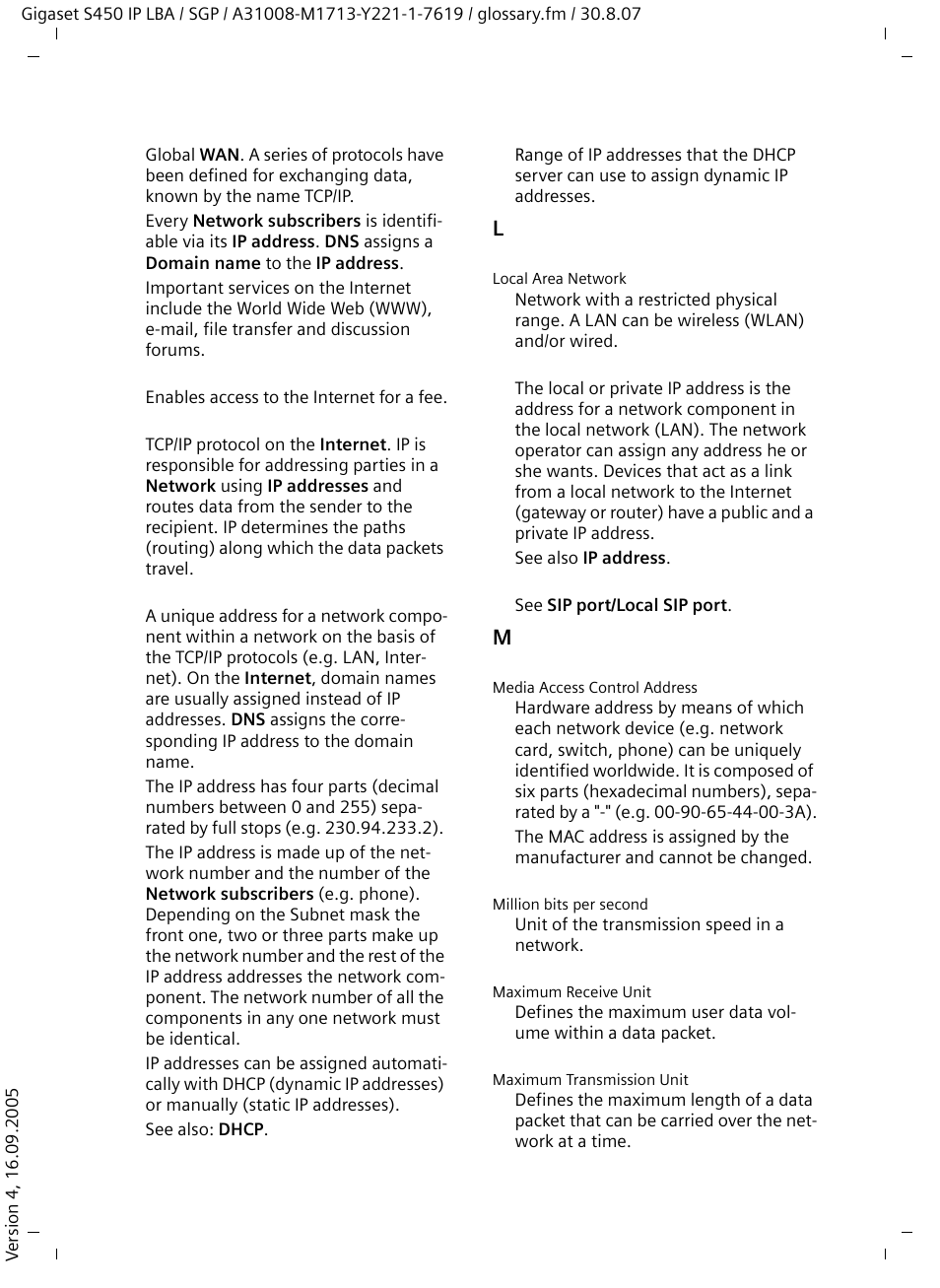 Ip addresses, Signment of ip addresses, Mbps | Internet, Internet con, See ip address | Siemens Gigaset S450 IP User Manual | Page 116 / 131