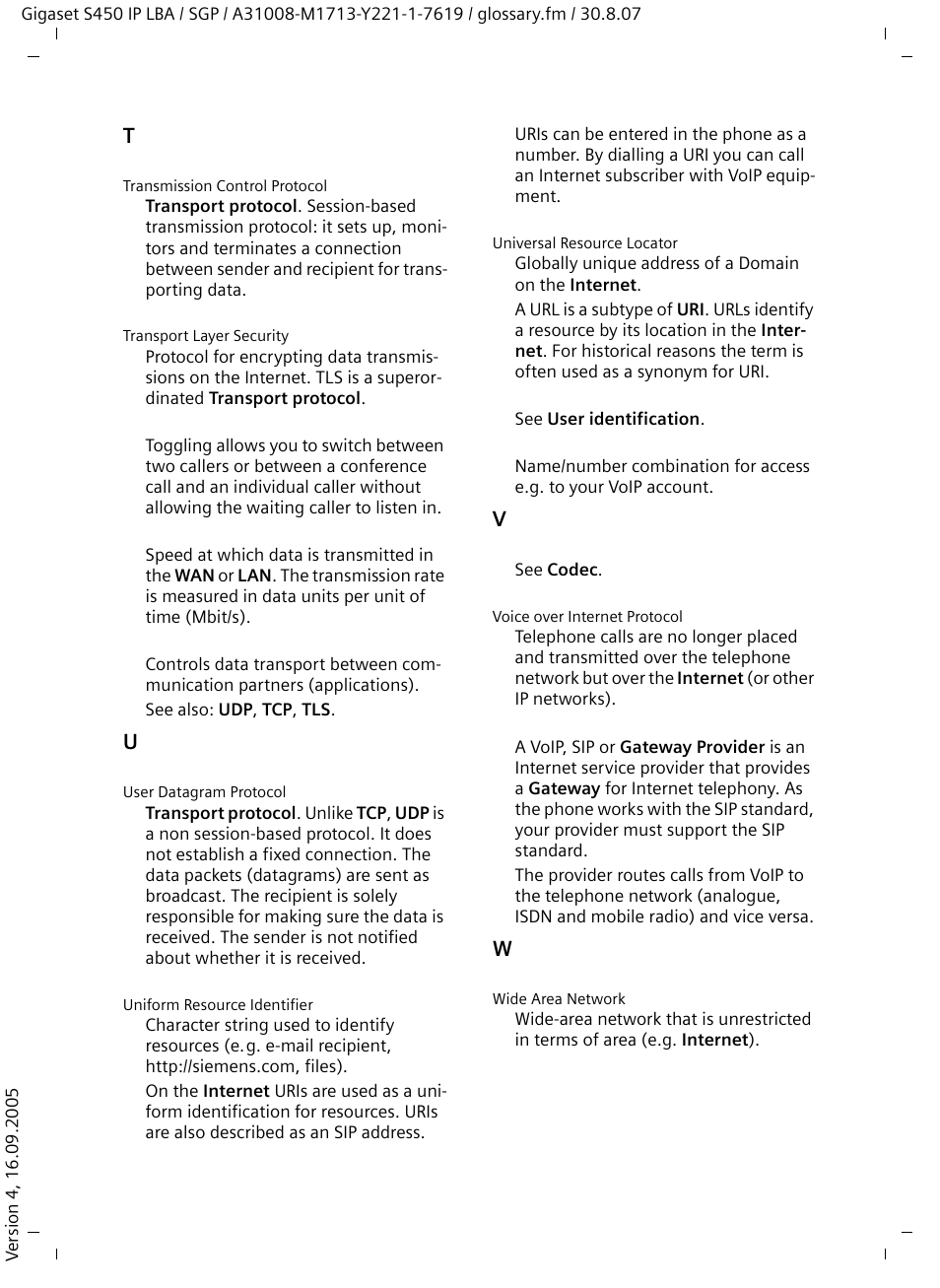 Toggling, Voip t, Global wan | See uri, See voip provider | Siemens Gigaset S450 IP User Manual | Page 120 / 131