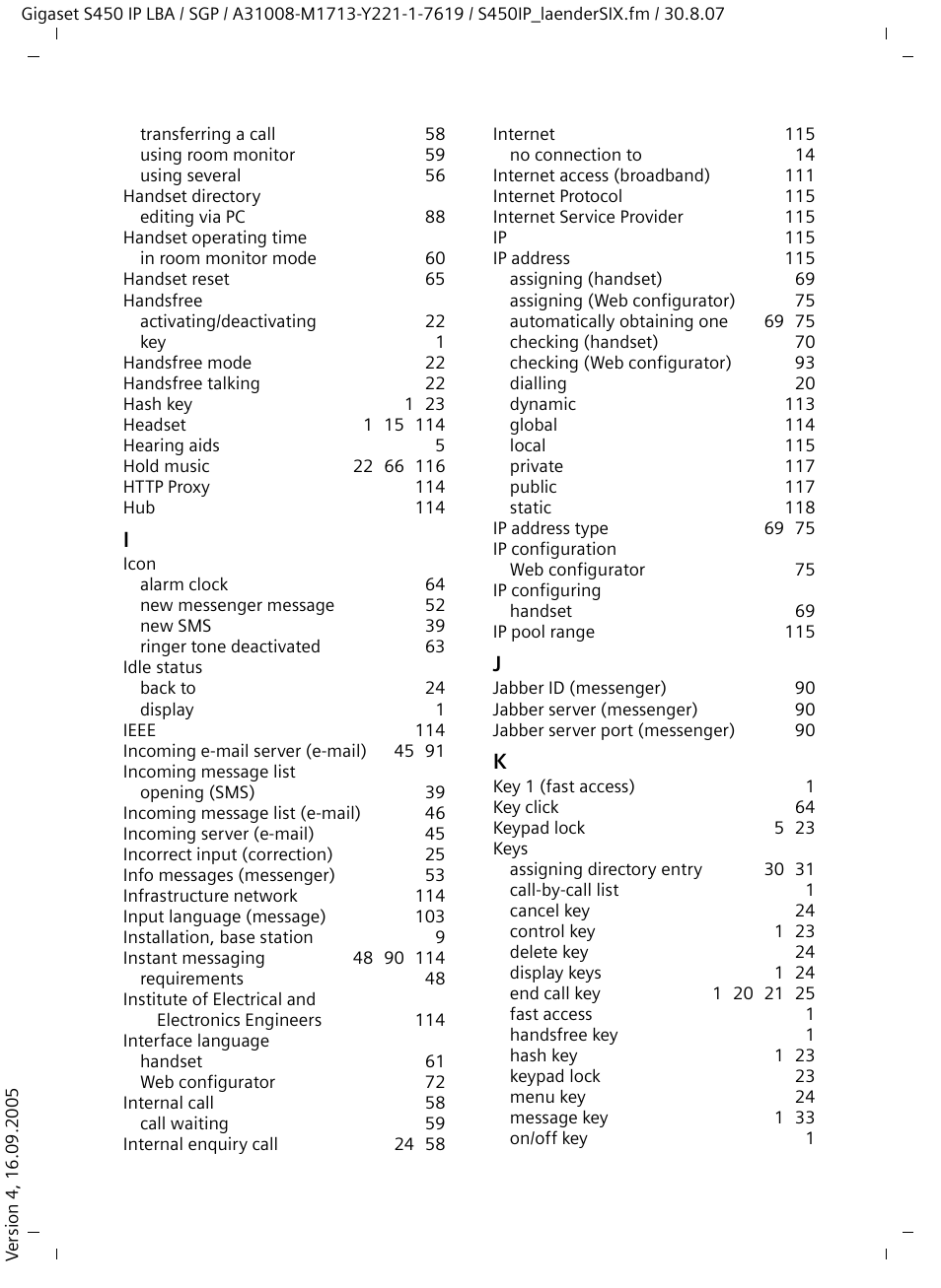 Siemens Gigaset S450 IP User Manual | Page 125 / 131