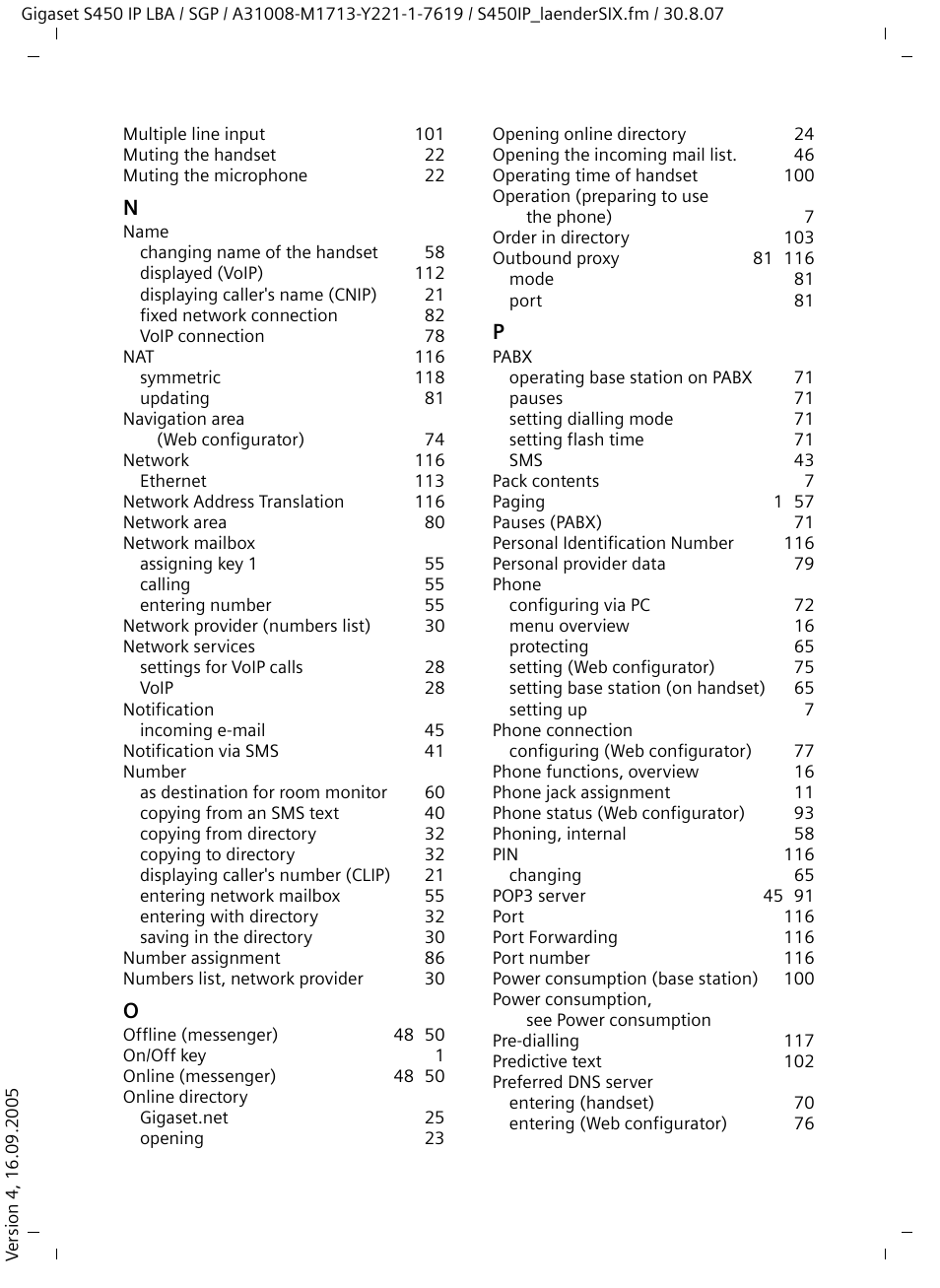 Siemens Gigaset S450 IP User Manual | Page 127 / 131