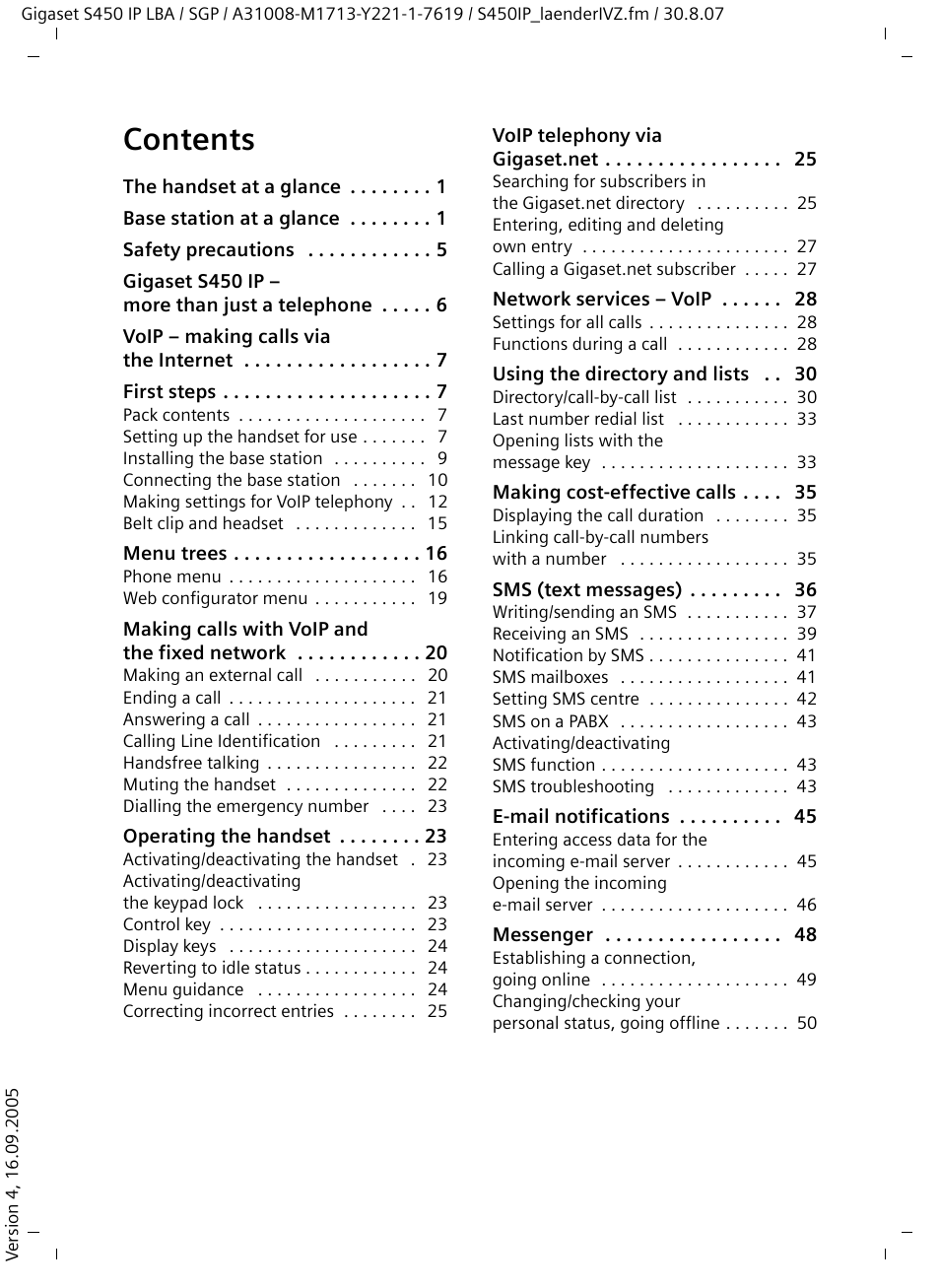 Siemens Gigaset S450 IP User Manual | Page 3 / 131