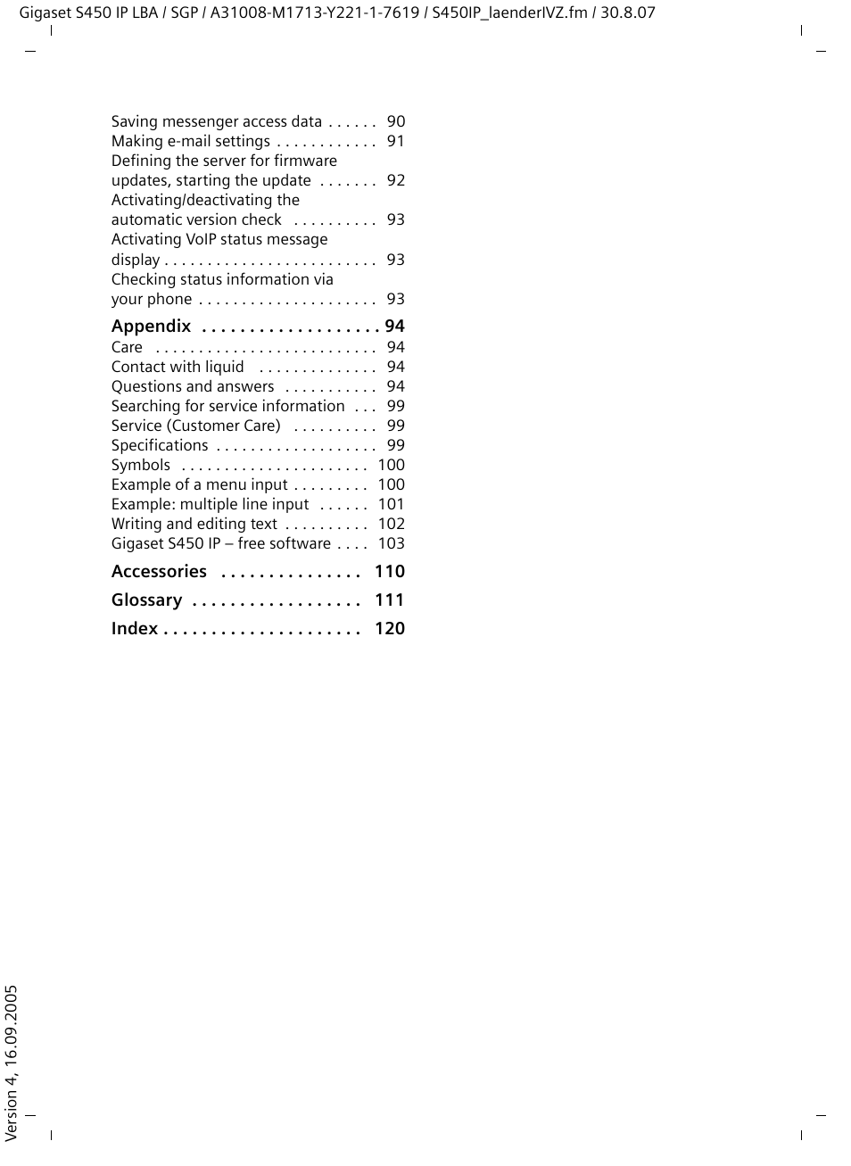 Siemens Gigaset S450 IP User Manual | Page 5 / 131