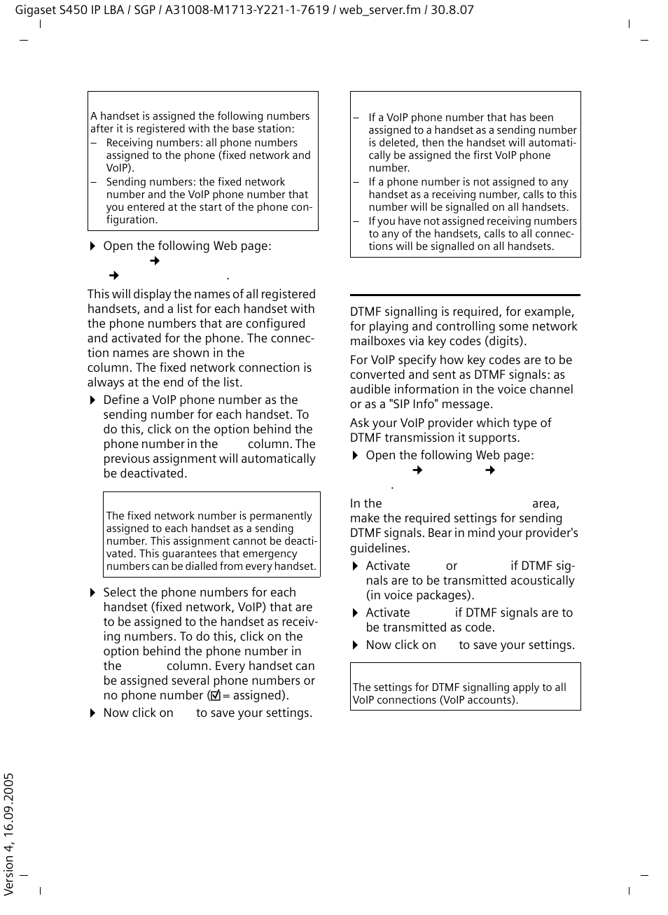 Setting dtmf signalling for voip, E 86) | Siemens Gigaset S450 IP User Manual | Page 87 / 131