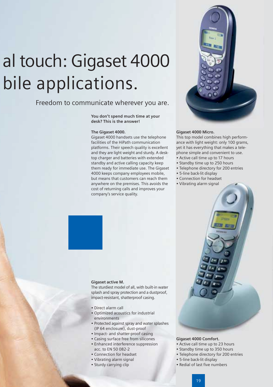 Al touch: gigaset 4000 bile applications | Siemens optiPoint family User Manual | Page 19 / 39