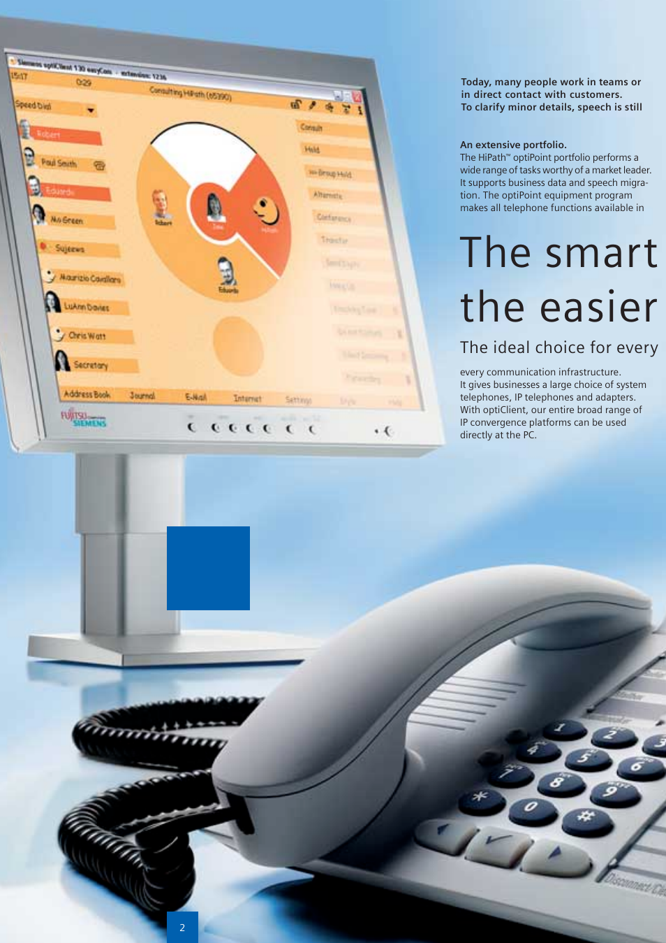The smart the easier, The ideal choice for every | Siemens optiPoint family User Manual | Page 2 / 39