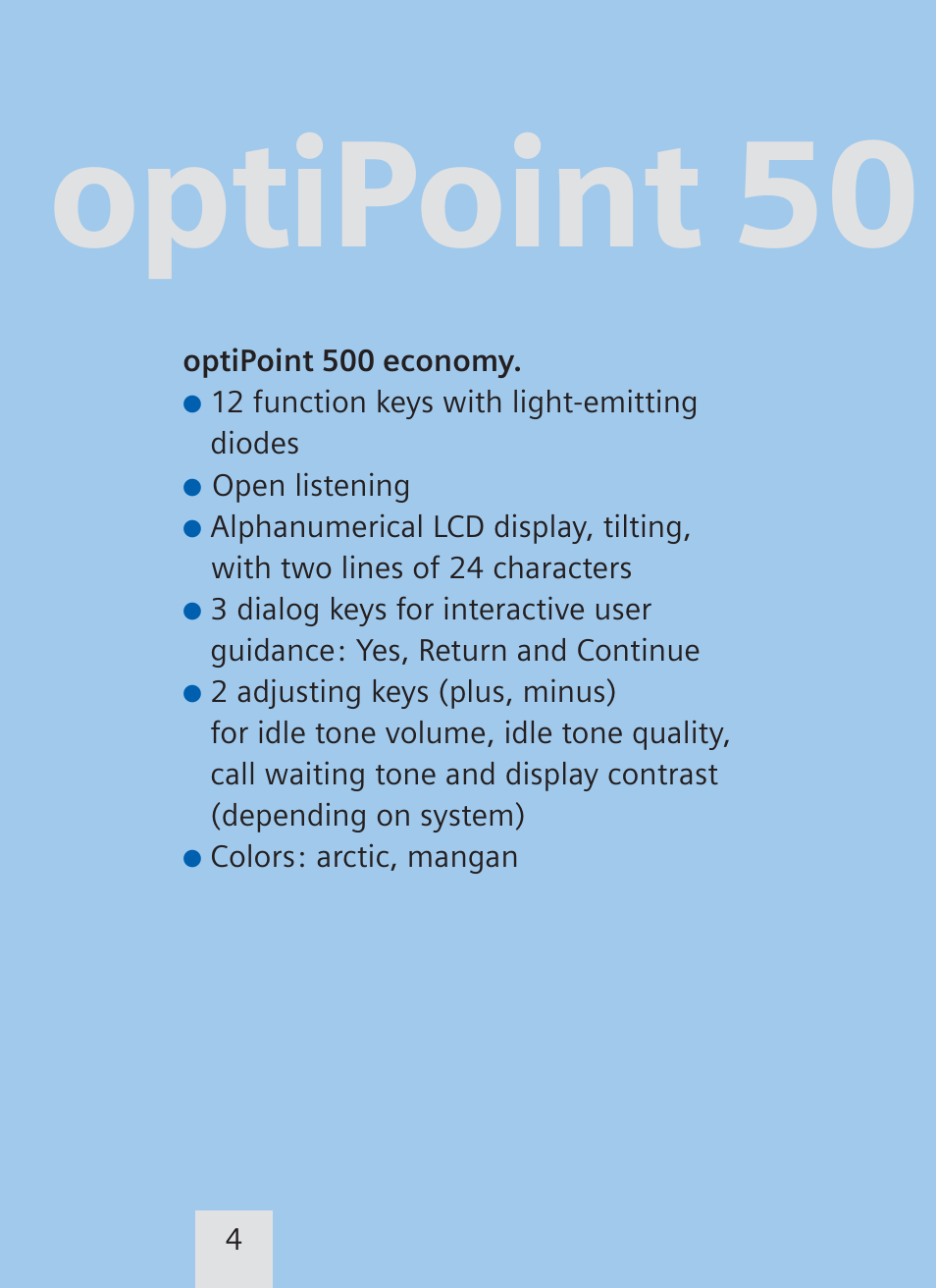 Optipoint 50 | Siemens optiPoint family User Manual | Page 24 / 39