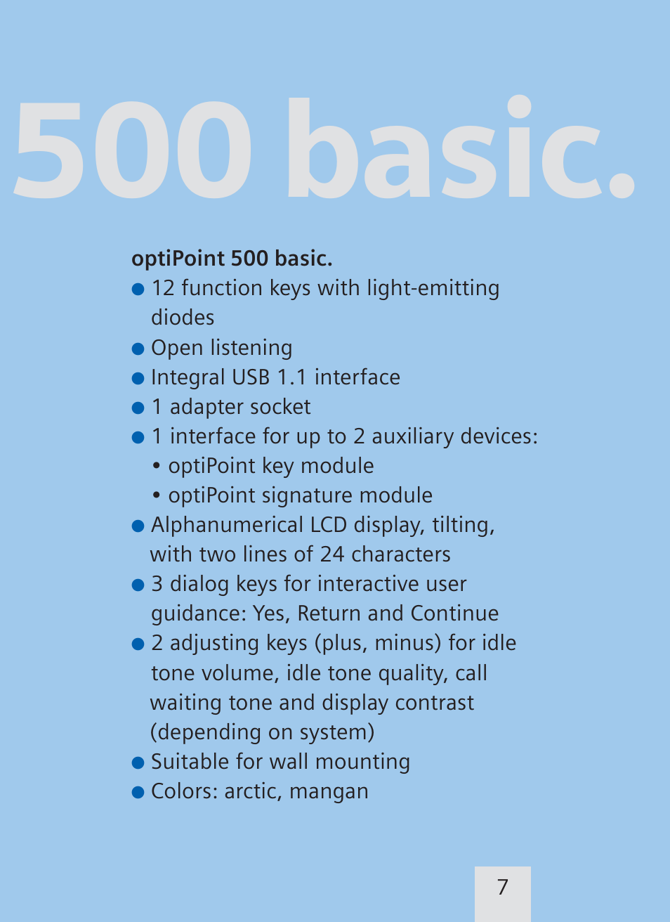 500 basic | Siemens optiPoint family User Manual | Page 27 / 39