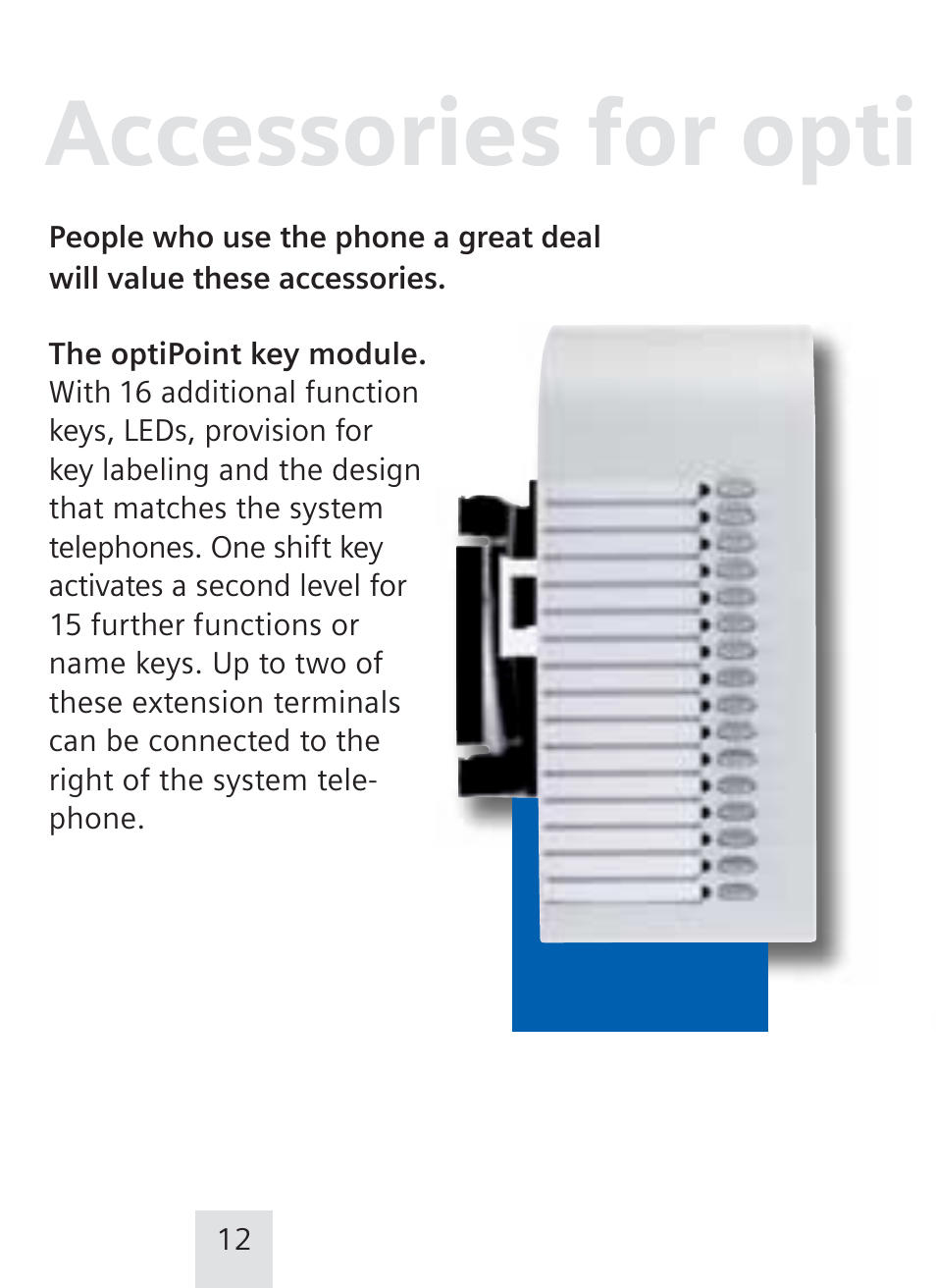 Accessories for opti | Siemens optiPoint family User Manual | Page 32 / 39