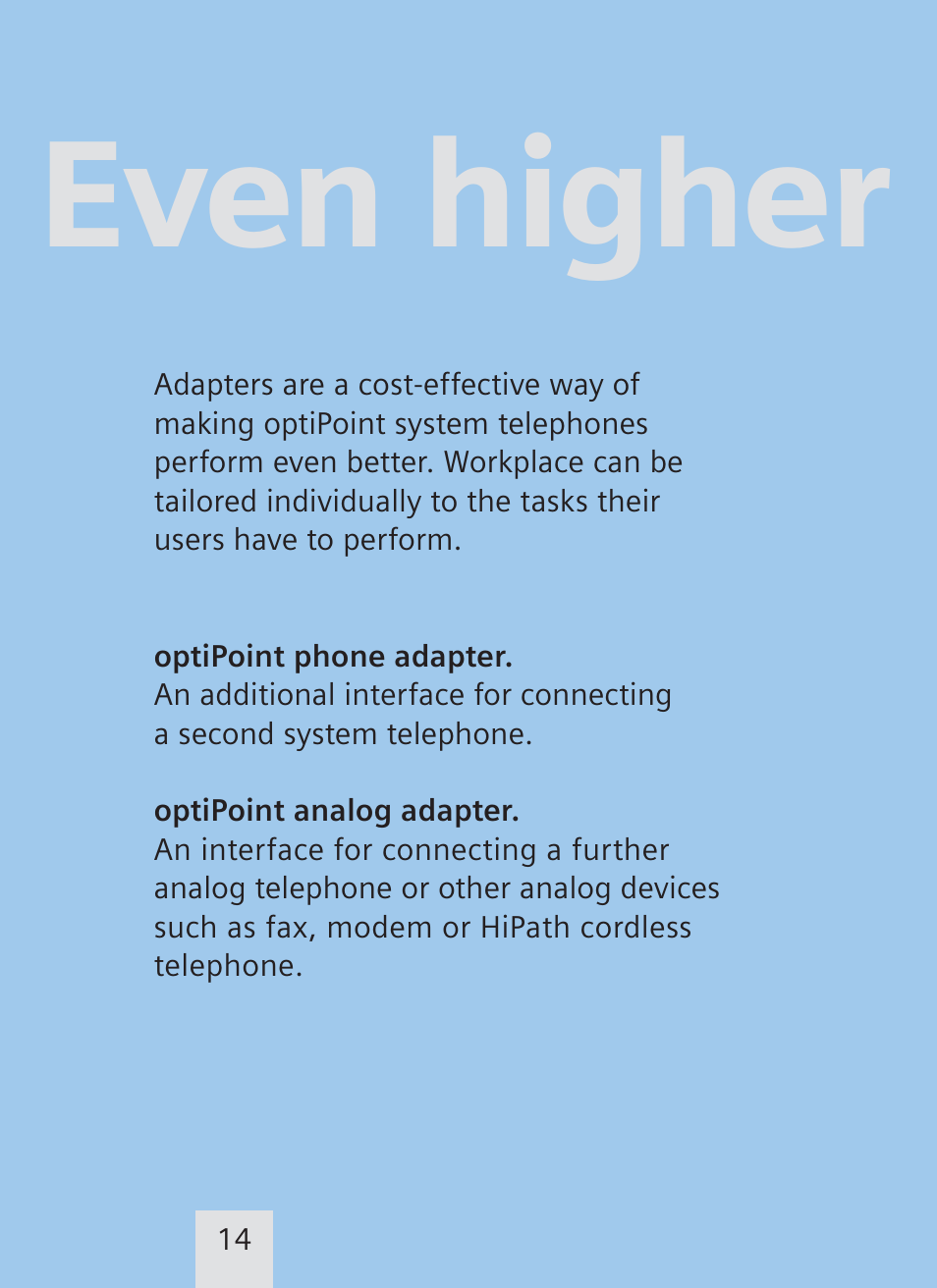 Even higher | Siemens optiPoint family User Manual | Page 34 / 39