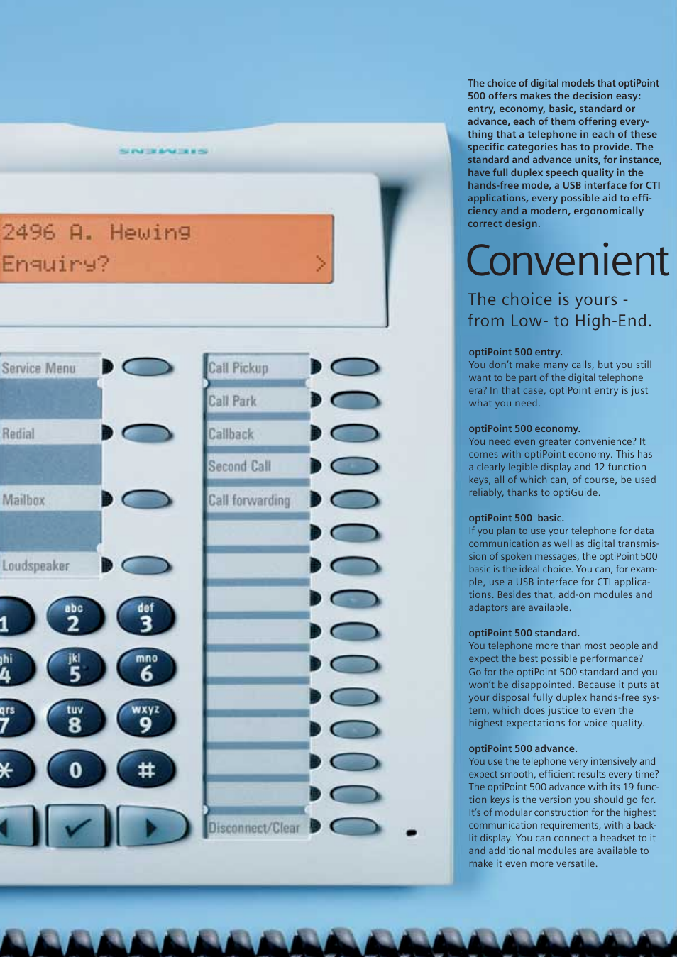 Convenient | Siemens optiPoint family User Manual | Page 6 / 39