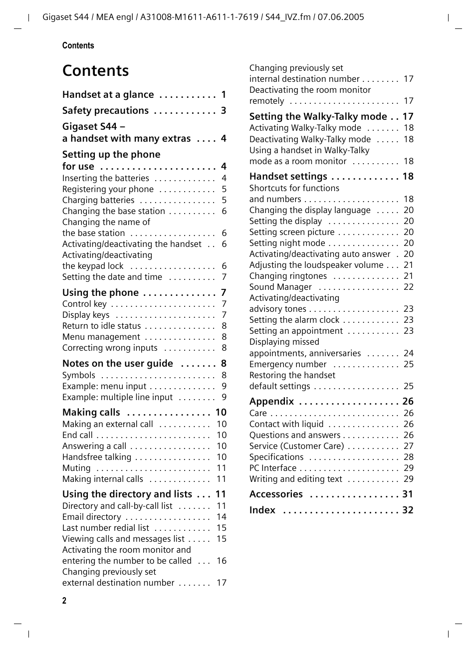 Siemens GigasetS44 User Manual | Page 3 / 36