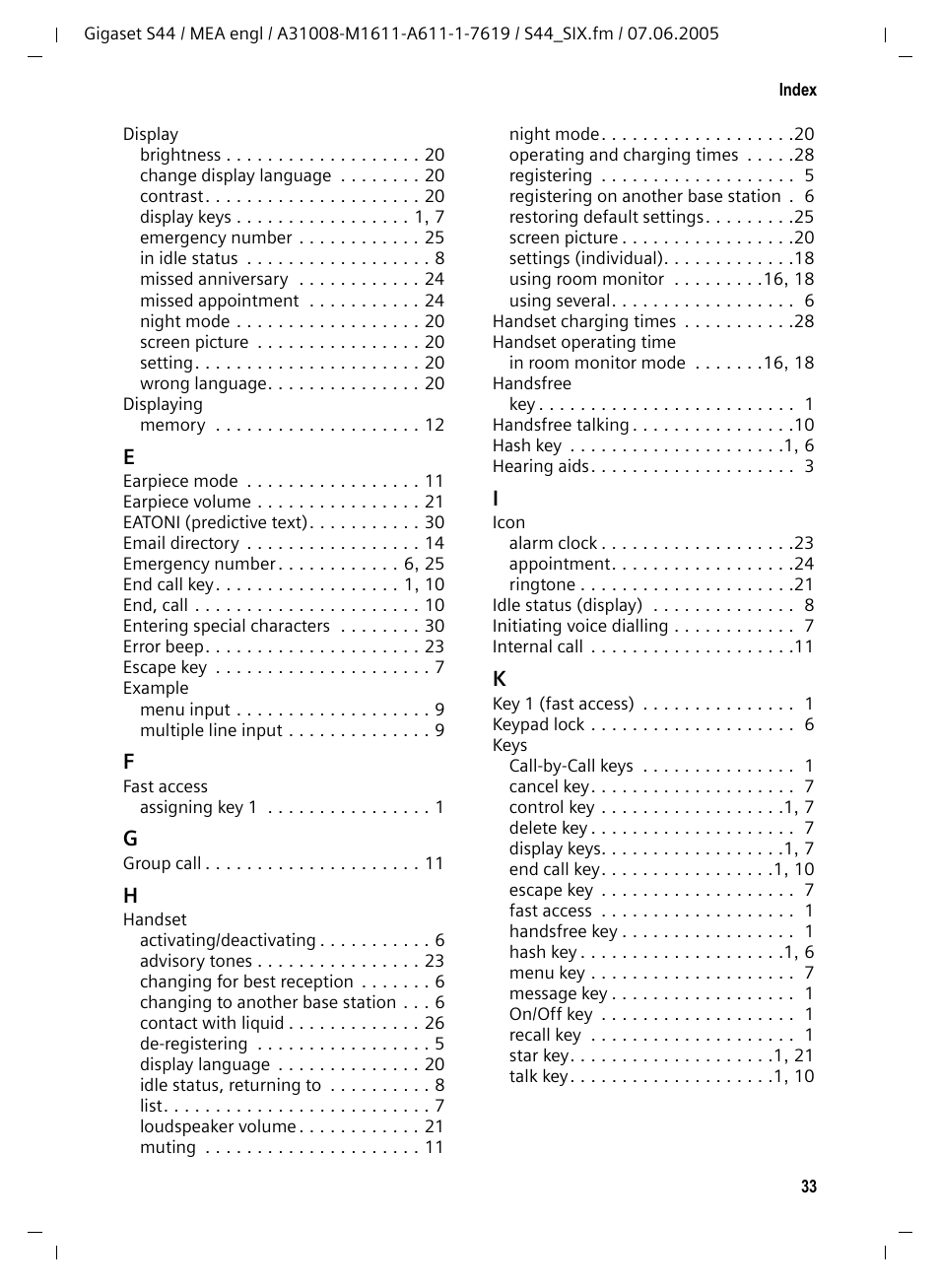 Siemens GigasetS44 User Manual | Page 34 / 36