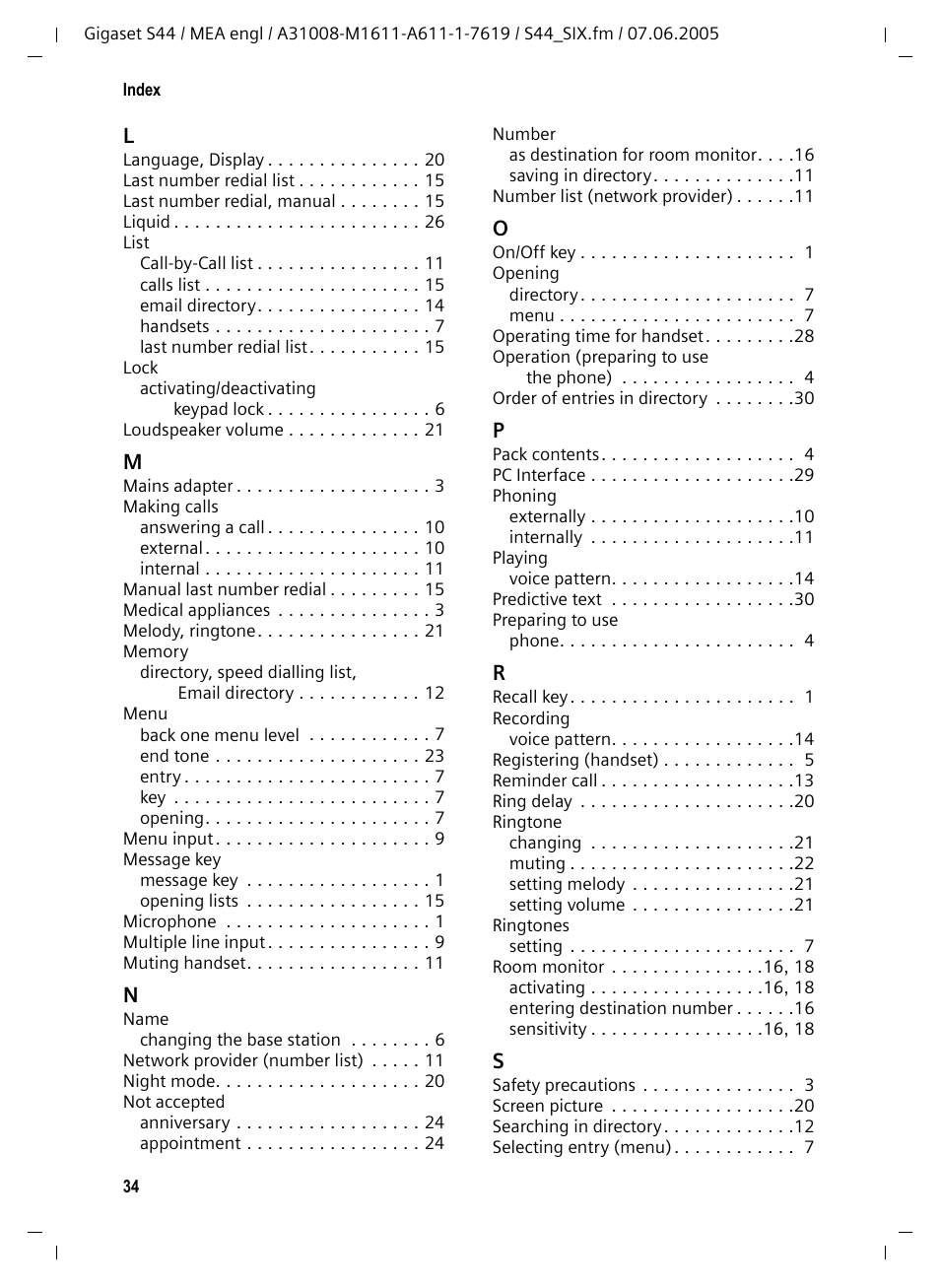 Siemens GigasetS44 User Manual | Page 35 / 36