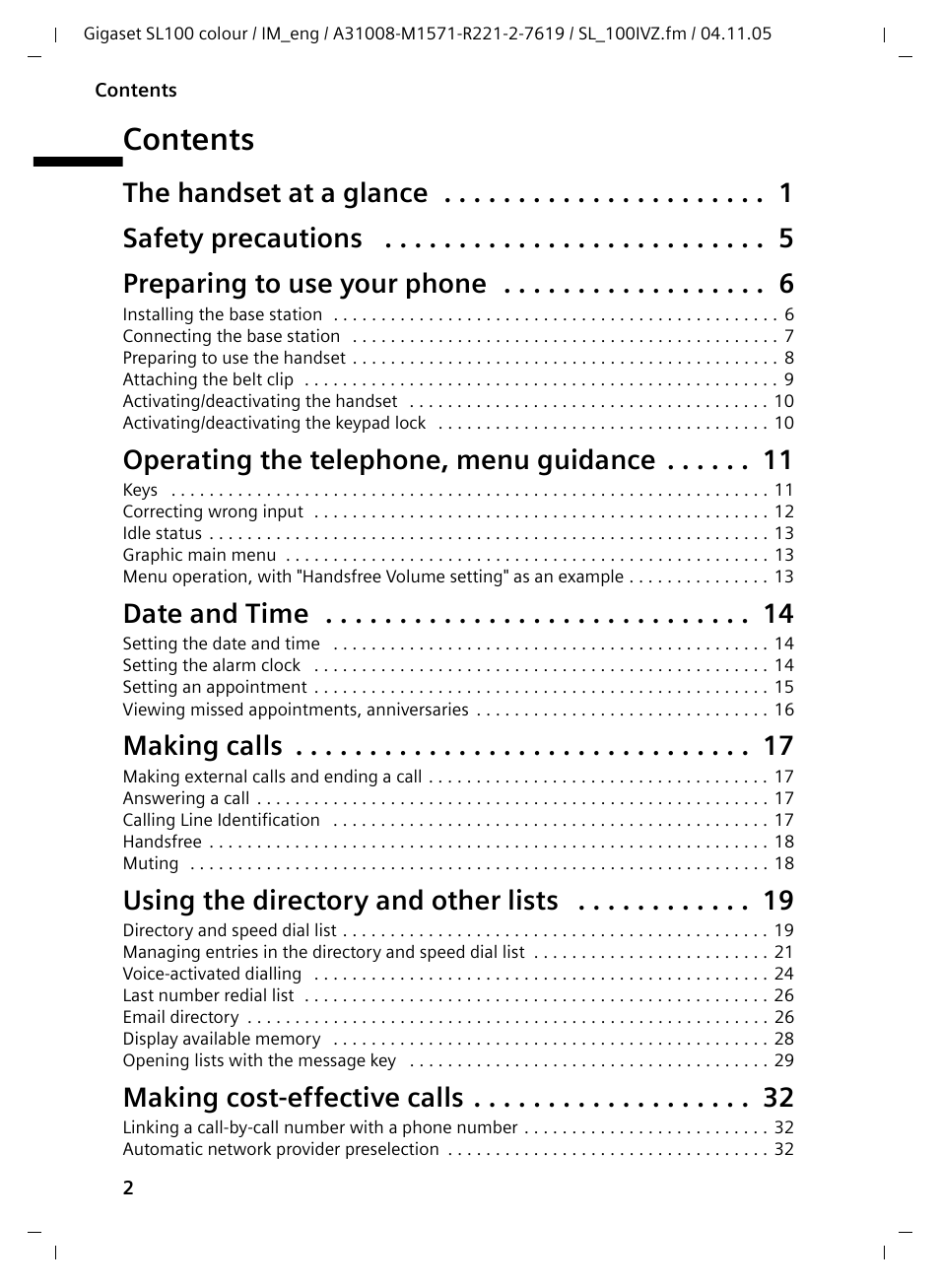 Siemens Gigaset SL100 User Manual | Page 3 / 93