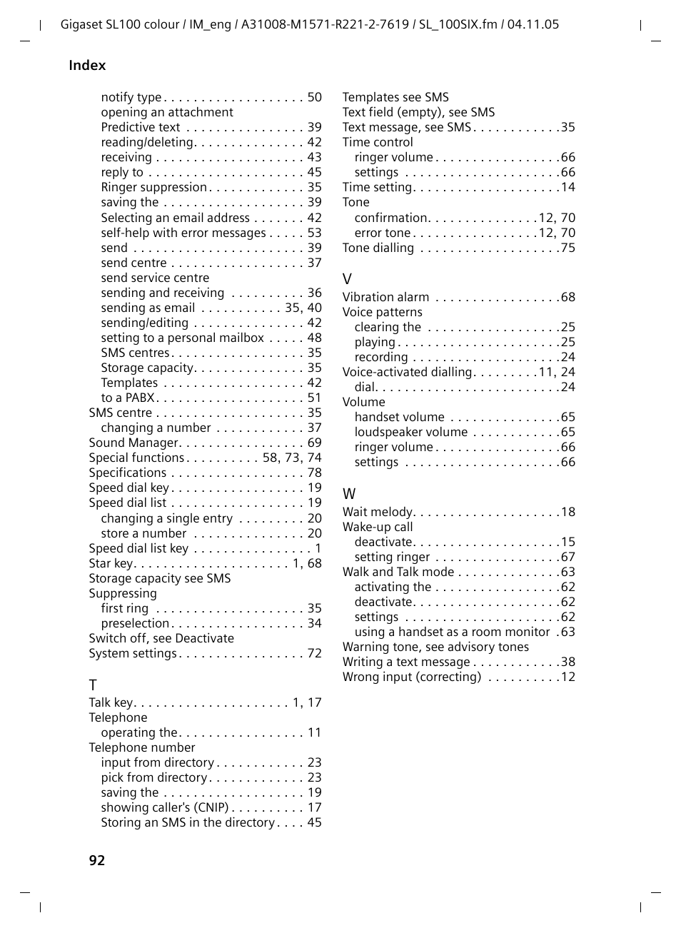 Siemens Gigaset SL100 User Manual | Page 93 / 93