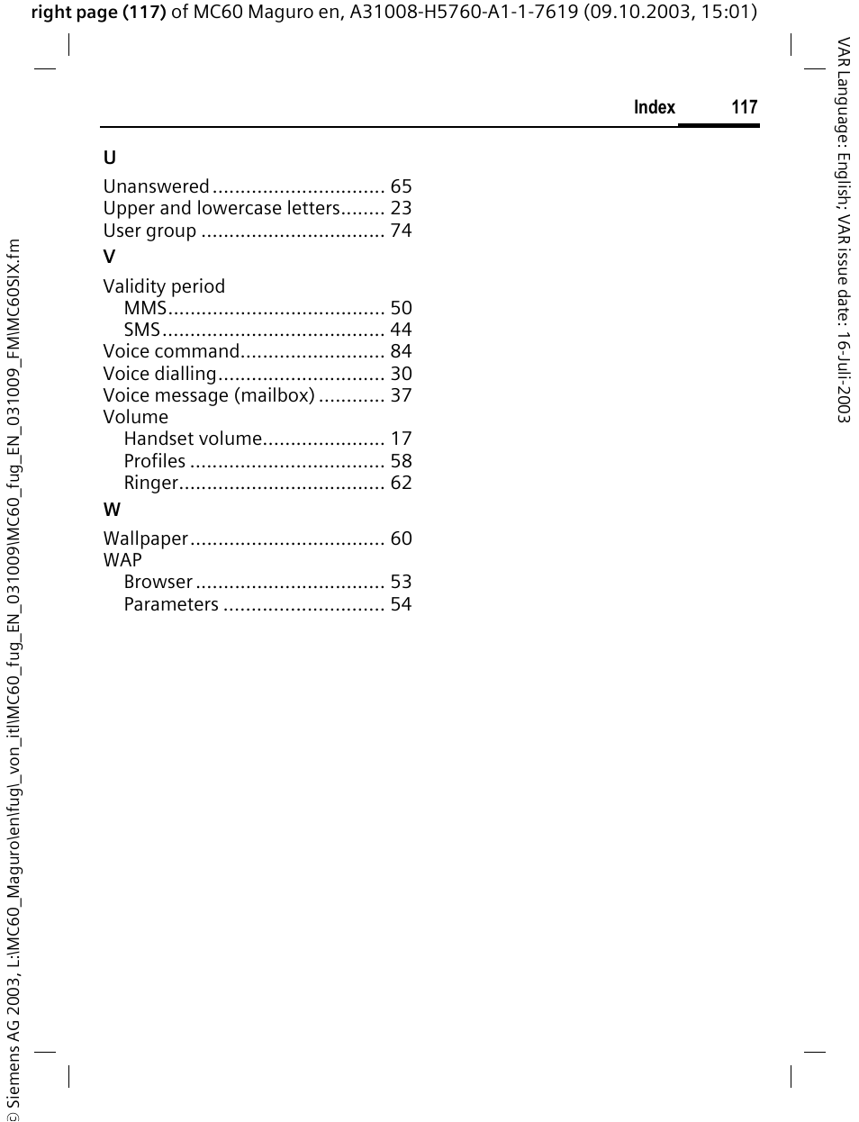 Siemens MC60 User Manual | Page 118 / 118