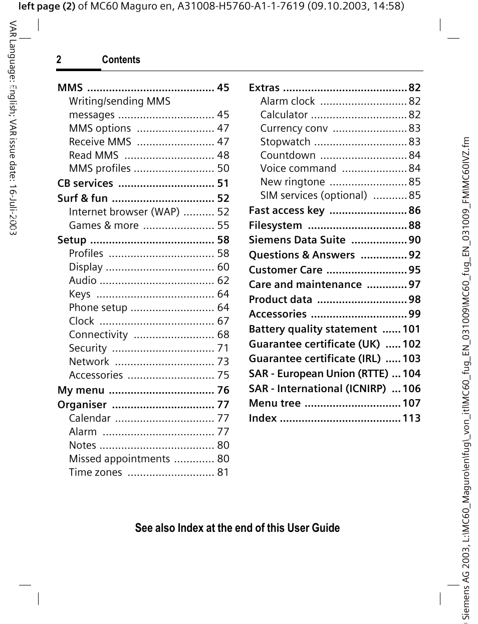 Siemens MC60 User Manual | Page 3 / 118