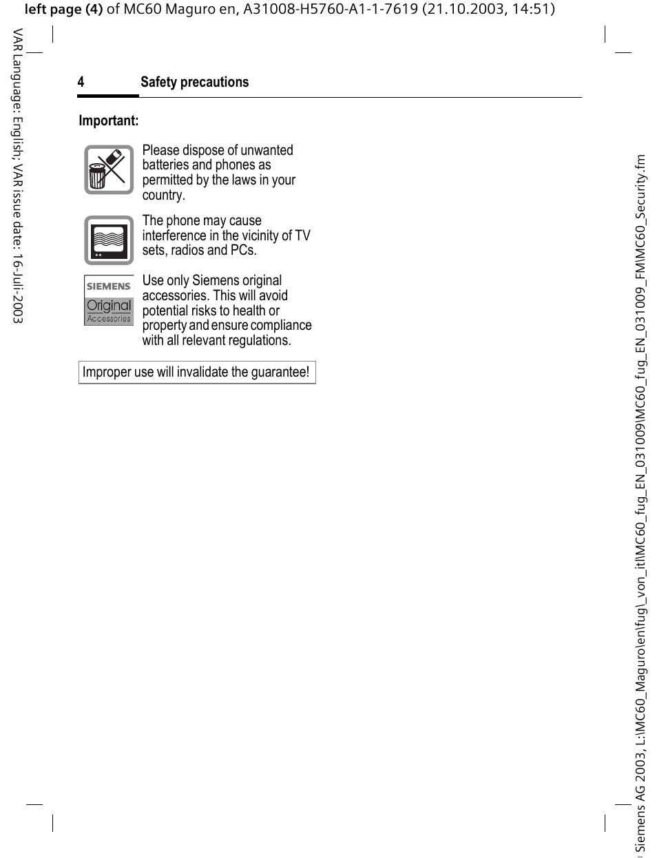 Siemens MC60 User Manual | Page 5 / 118