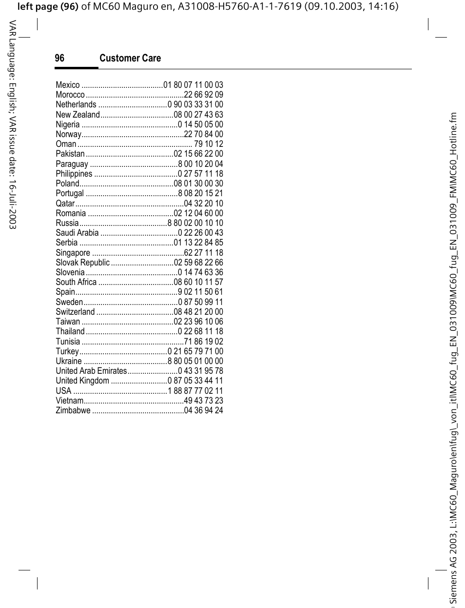 Siemens MC60 User Manual | Page 97 / 118