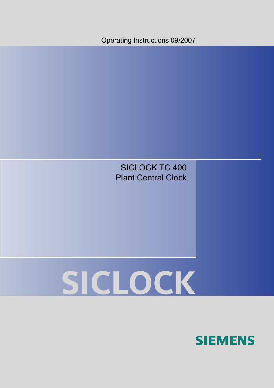 Siemens SICLOCK TC 400 User Manual | 134 pages