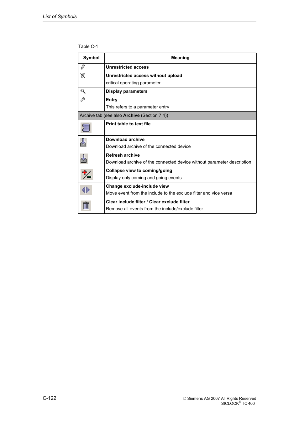 Siemens SICLOCK TC 400 User Manual | Page 124 / 134