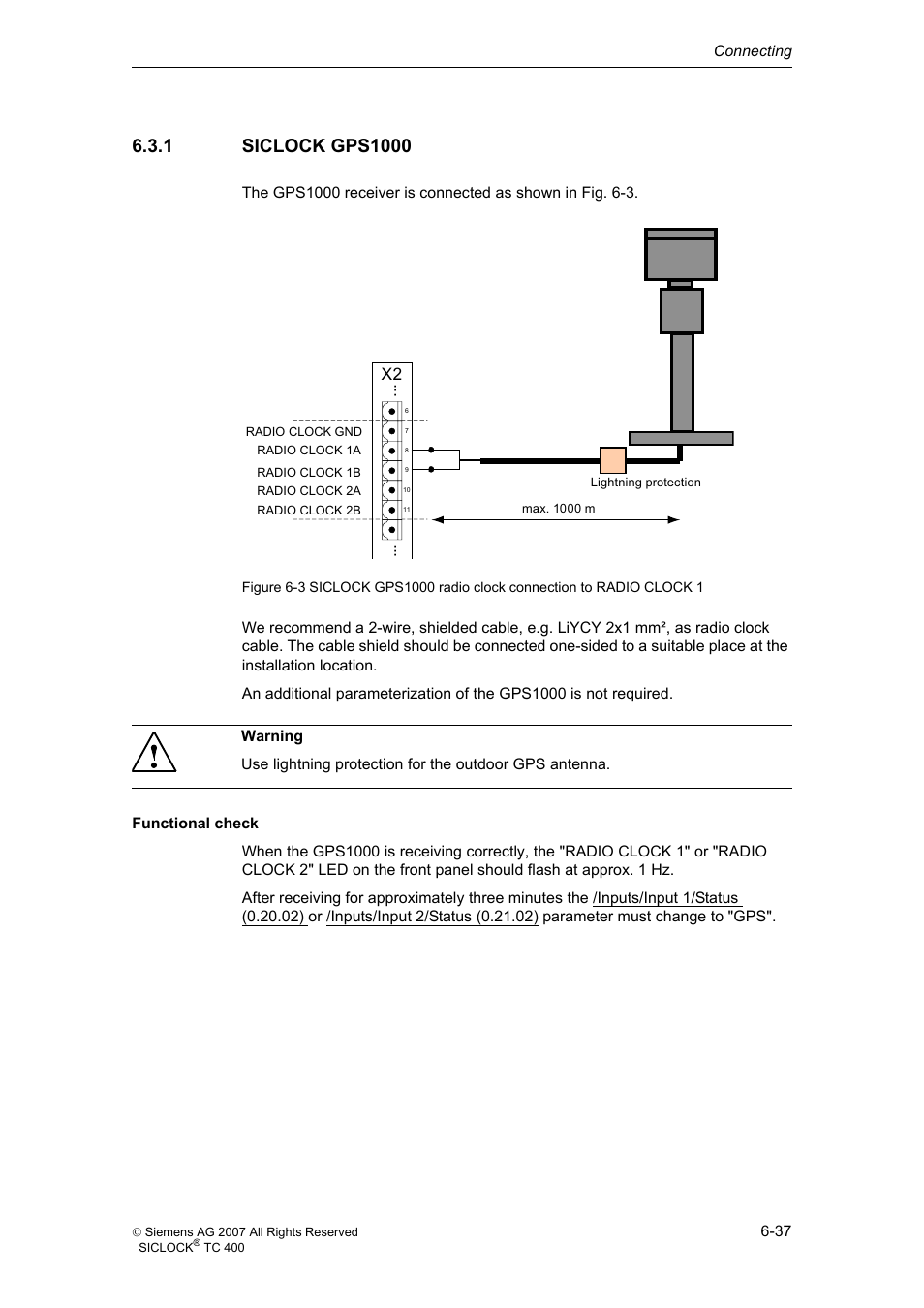 1 siclock gps1000, Siclock gps1000 | Siemens SICLOCK TC 400 User Manual | Page 39 / 134