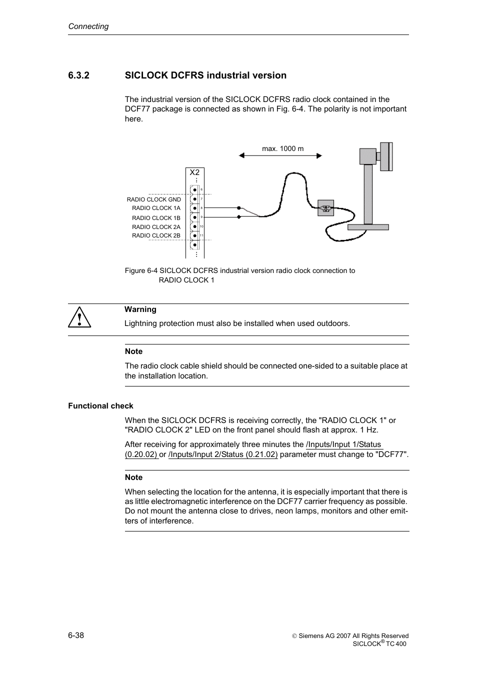 2 siclock dcfrs industrial version, Siclock dcfrs industrial version | Siemens SICLOCK TC 400 User Manual | Page 40 / 134