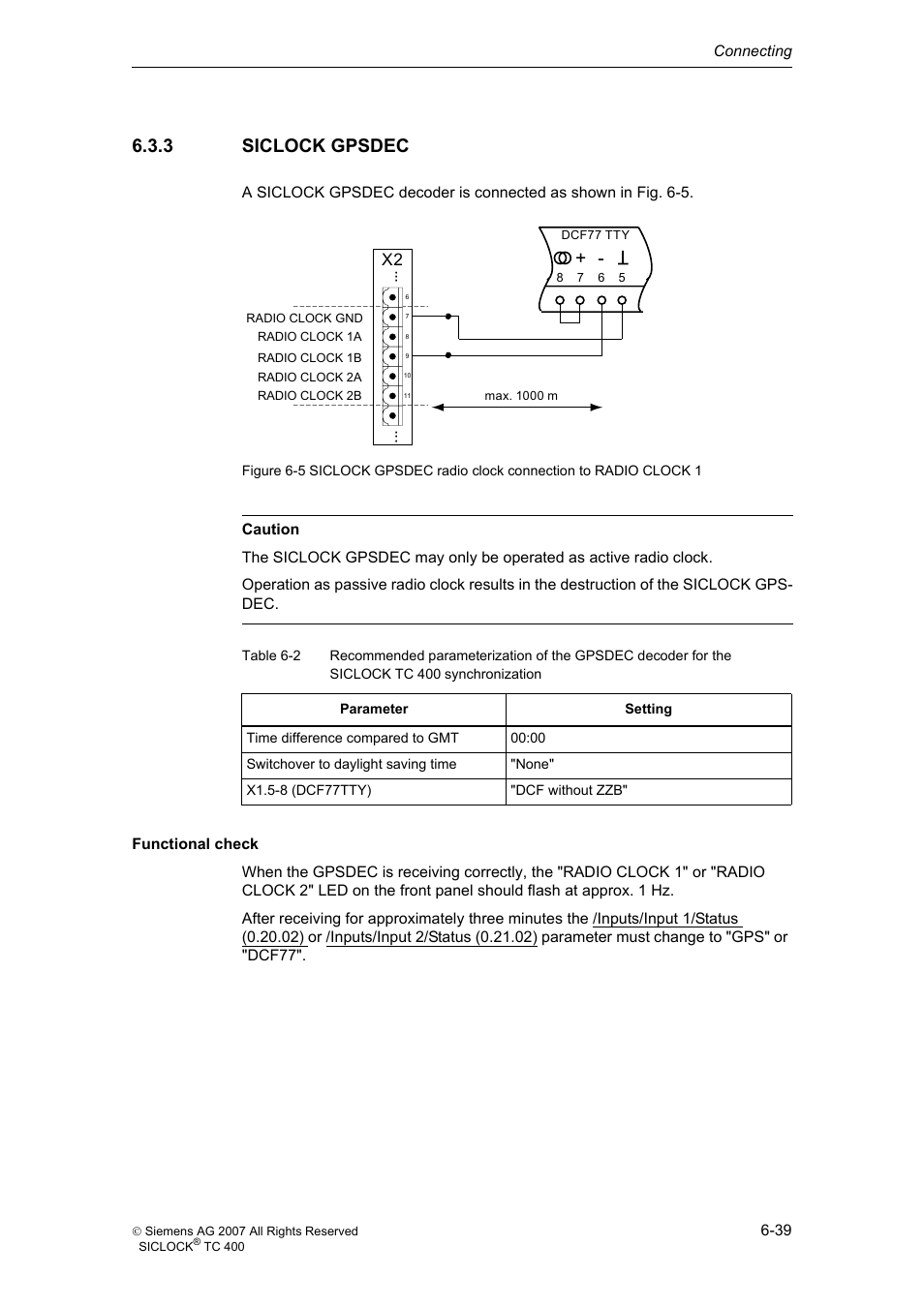 3 siclock gpsdec, Siclock gpsdec | Siemens SICLOCK TC 400 User Manual | Page 41 / 134