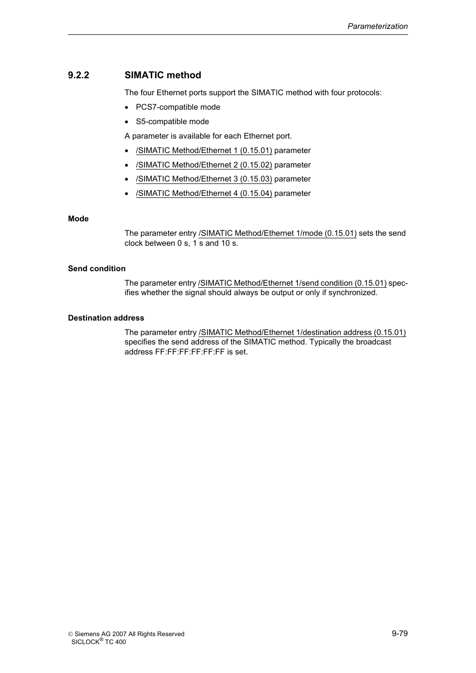 2 simatic method, Simatic method | Siemens SICLOCK TC 400 User Manual | Page 81 / 134