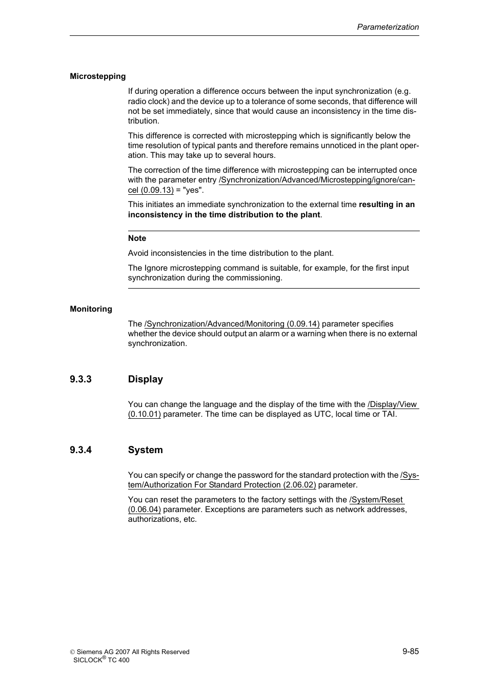 3 display, 4 system, Display | System | Siemens SICLOCK TC 400 User Manual | Page 87 / 134