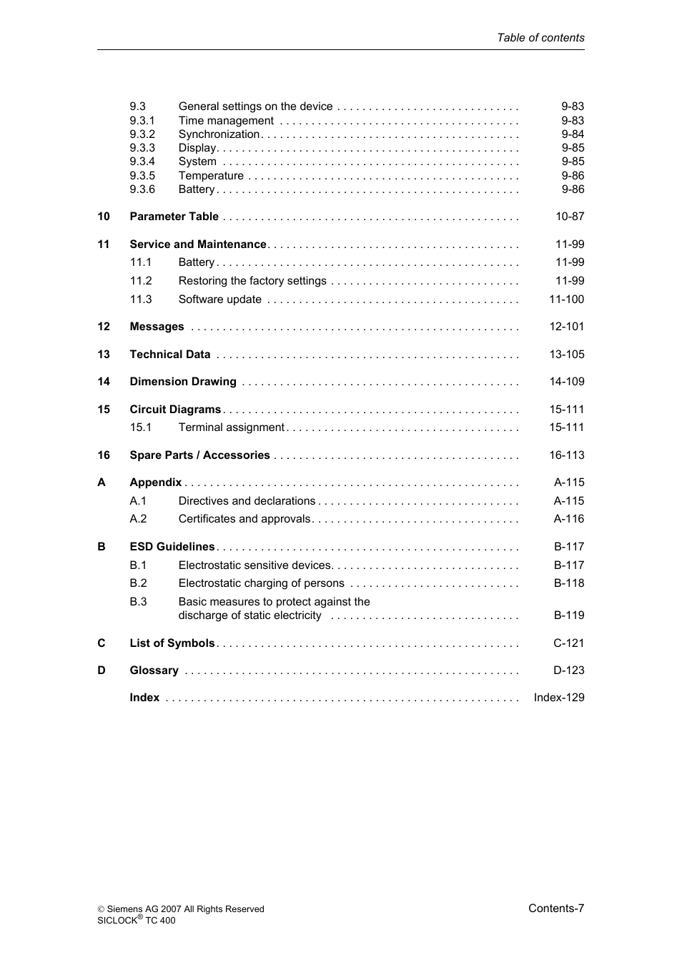 Siemens SICLOCK TC 400 User Manual | Page 9 / 134