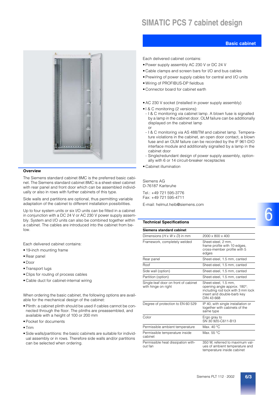 Simatic pcs 7 cabinet design | Siemens SIMATIC PCS 7 User Manual | Page 3 / 6