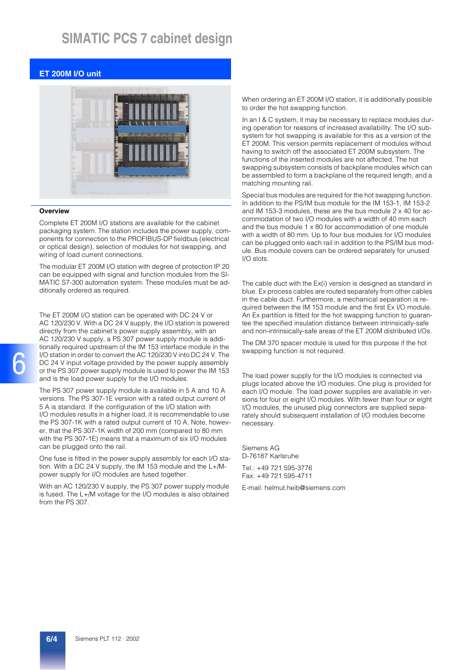 Simatic pcs 7 cabinet design | Siemens SIMATIC PCS 7 User Manual | Page 4 / 6