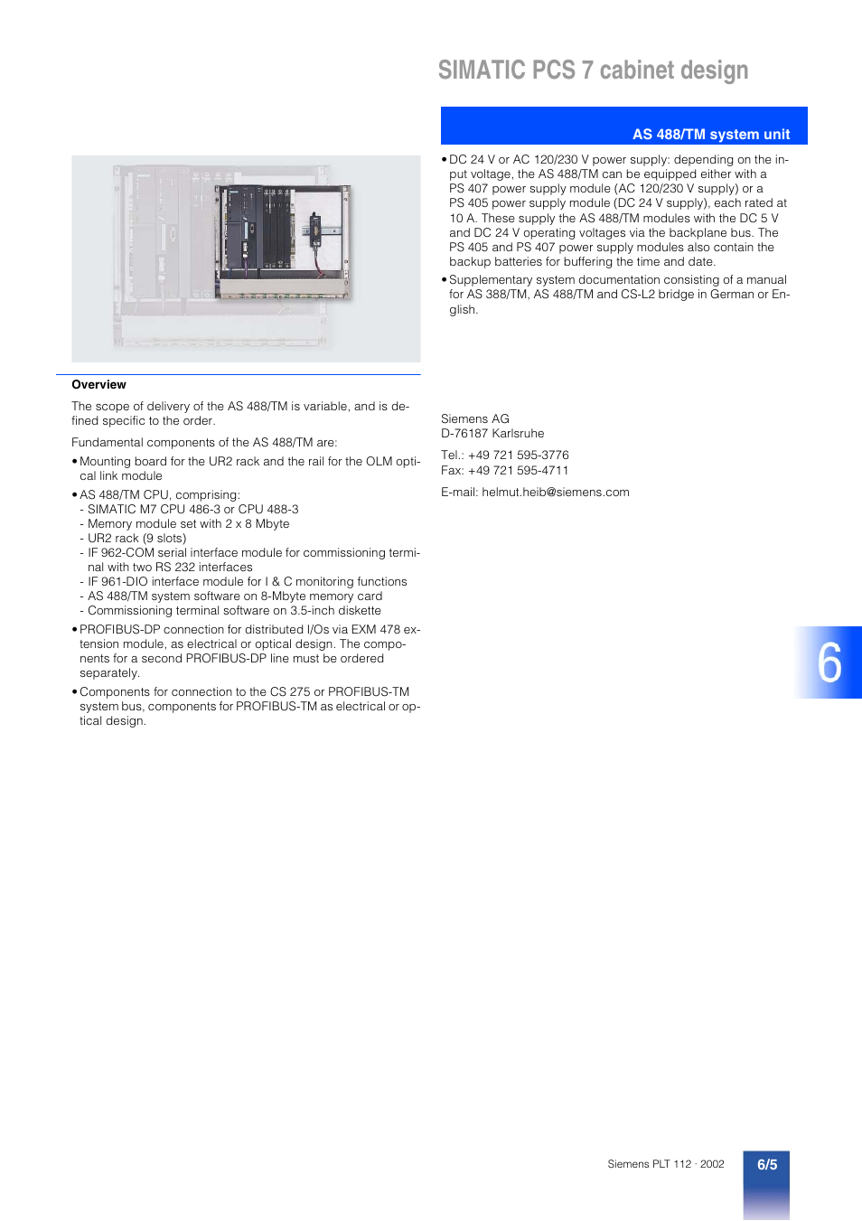 Simatic pcs 7 cabinet design | Siemens SIMATIC PCS 7 User Manual | Page 5 / 6