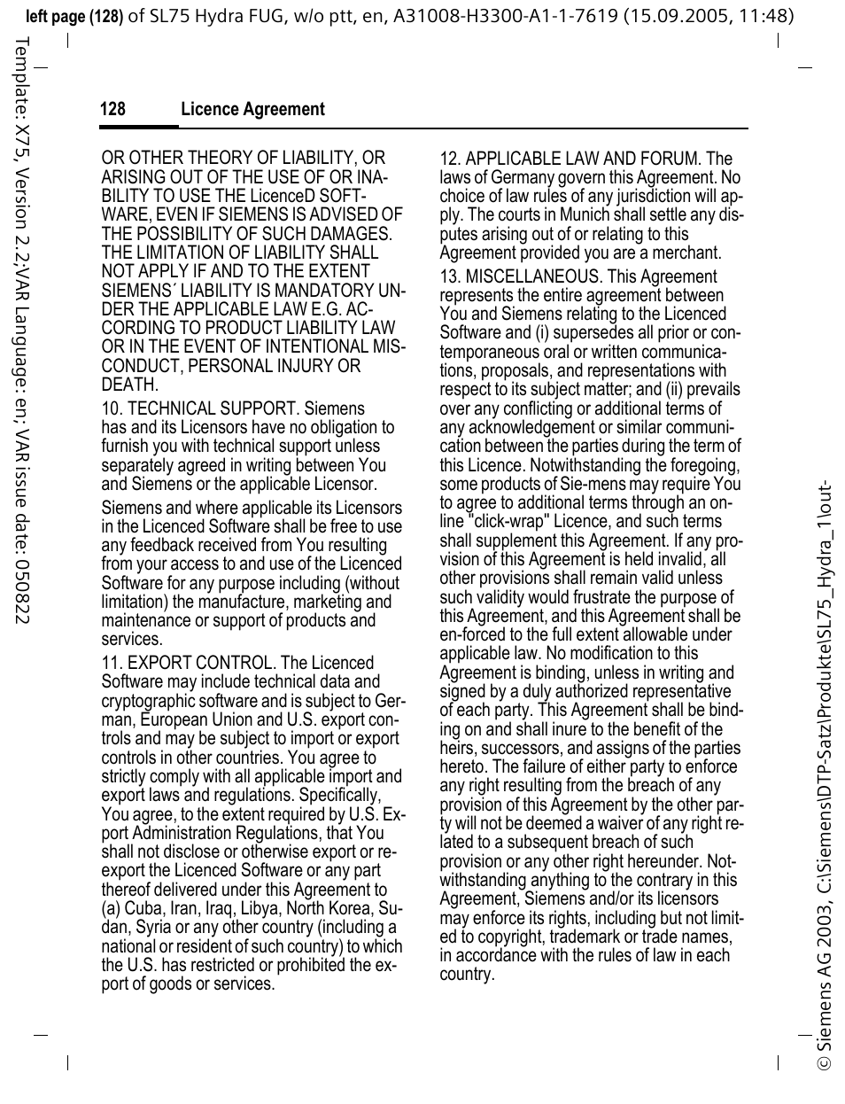 Siemens SL75 User Manual | Page 129 / 139