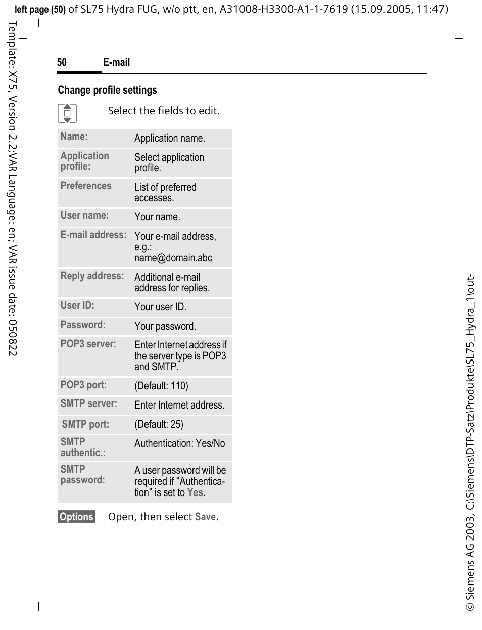 Siemens SL75 User Manual | Page 51 / 139