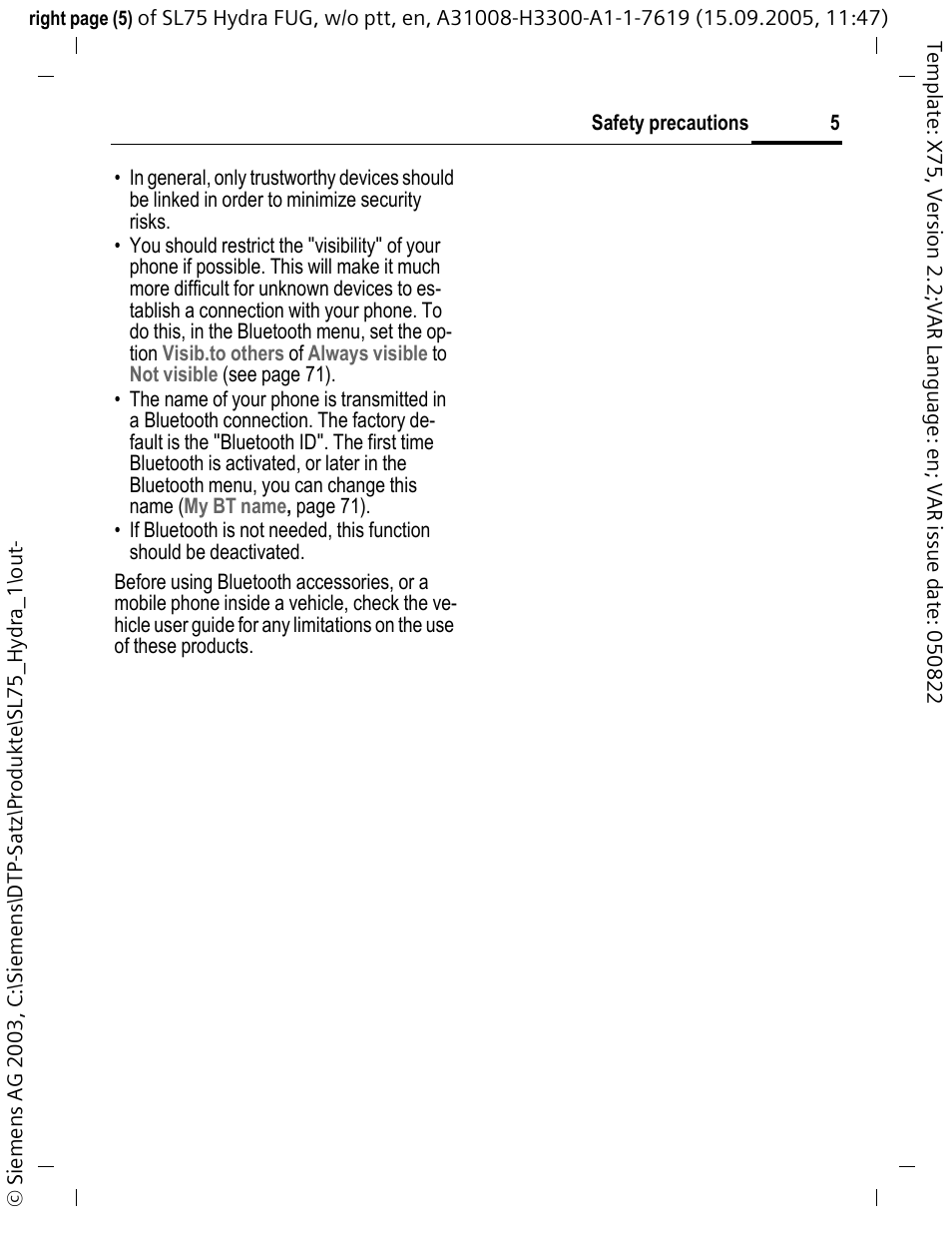 Siemens SL75 User Manual | Page 6 / 139