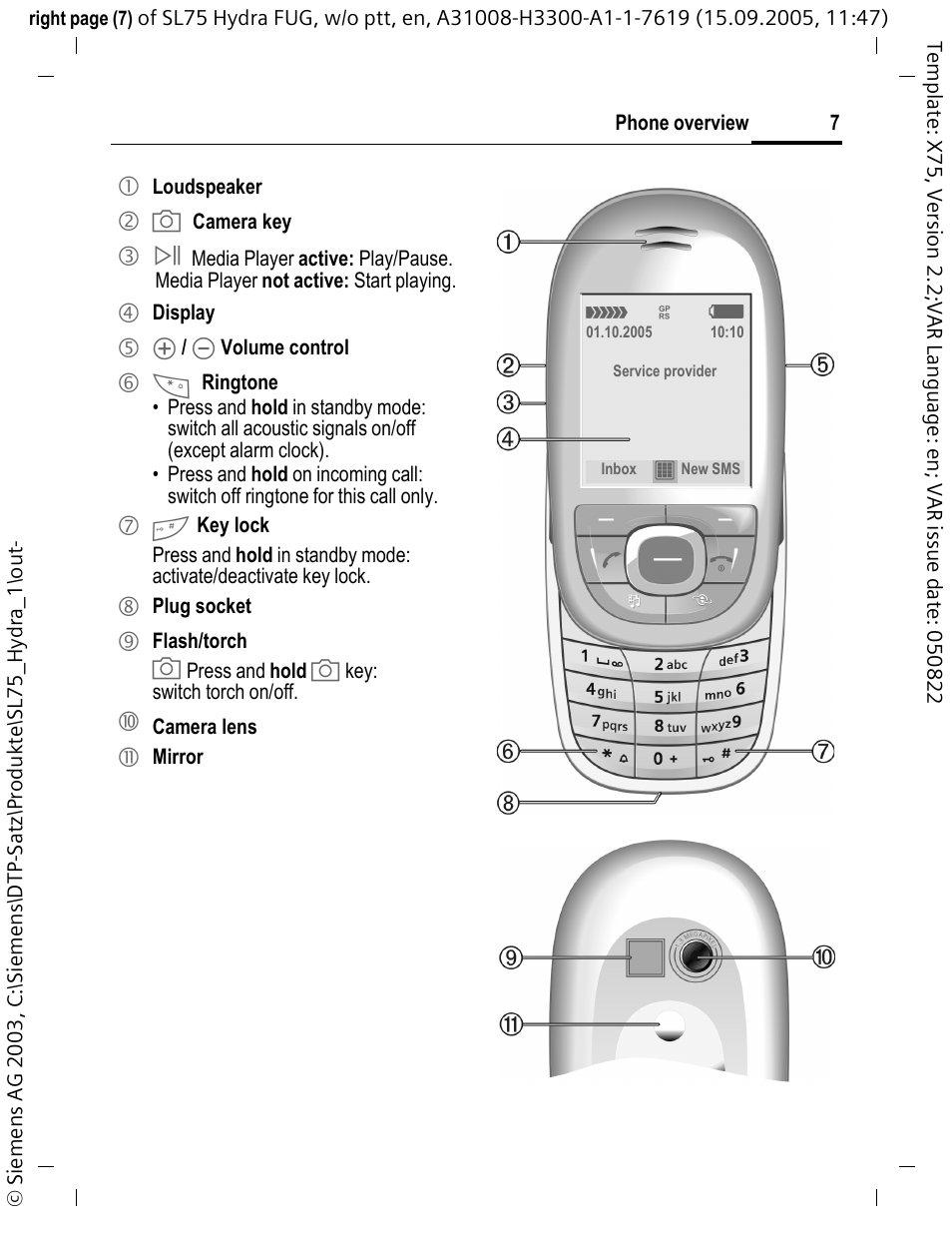 Siemens SL75 User Manual | Page 8 / 139