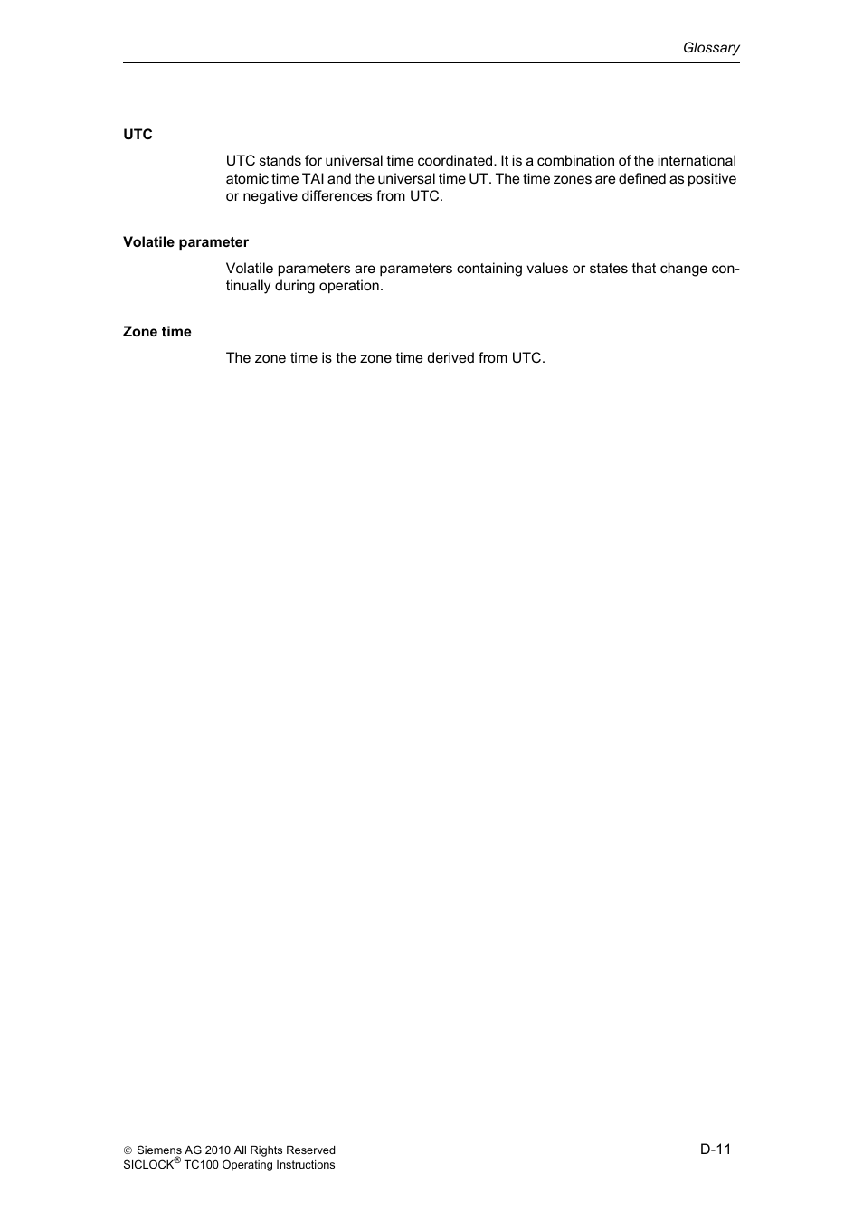 Siemens Plant Central Clock TC100 User Manual | Page 120 / 124